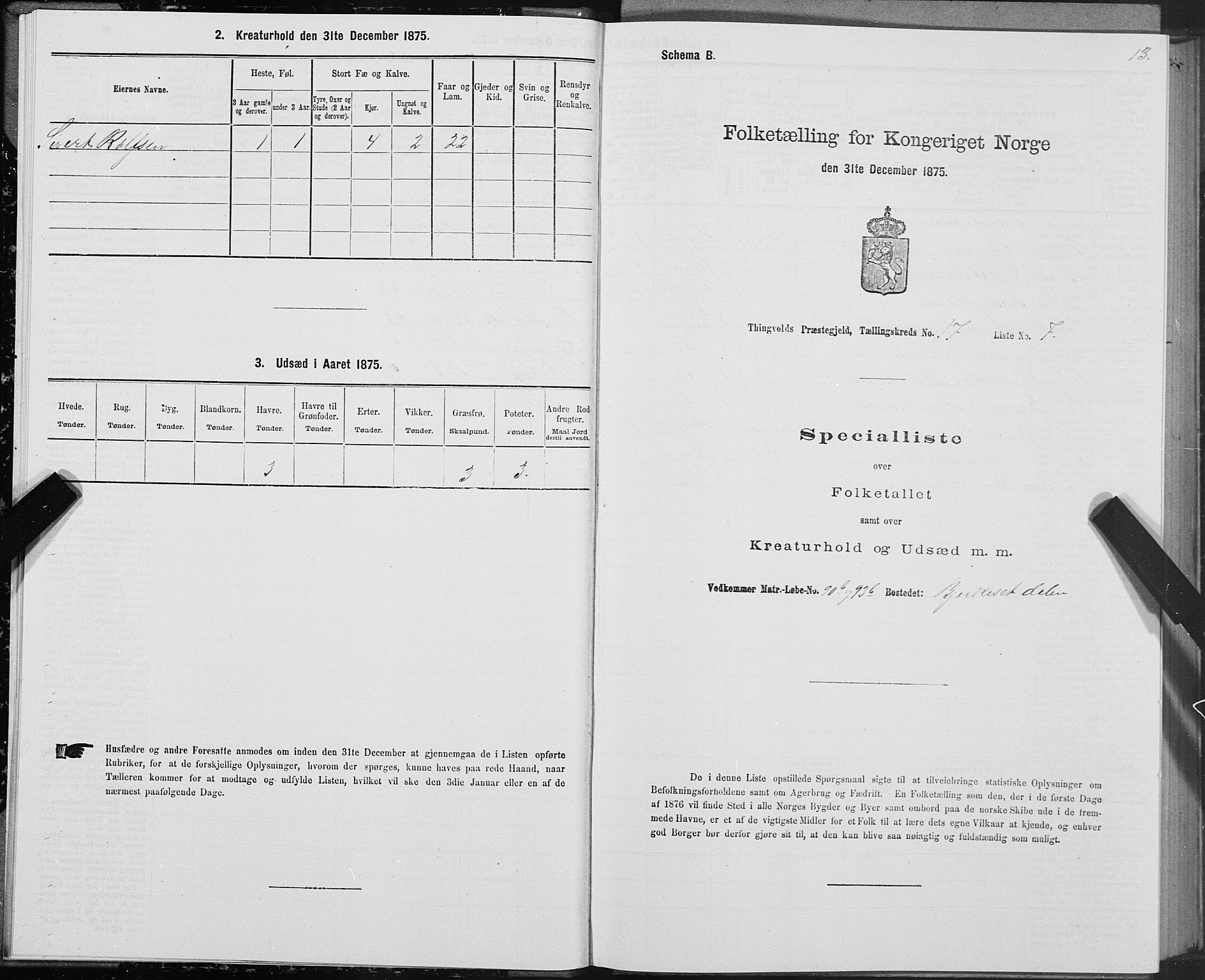 SAT, 1875 census for 1560P Tingvoll, 1875, p. 7013