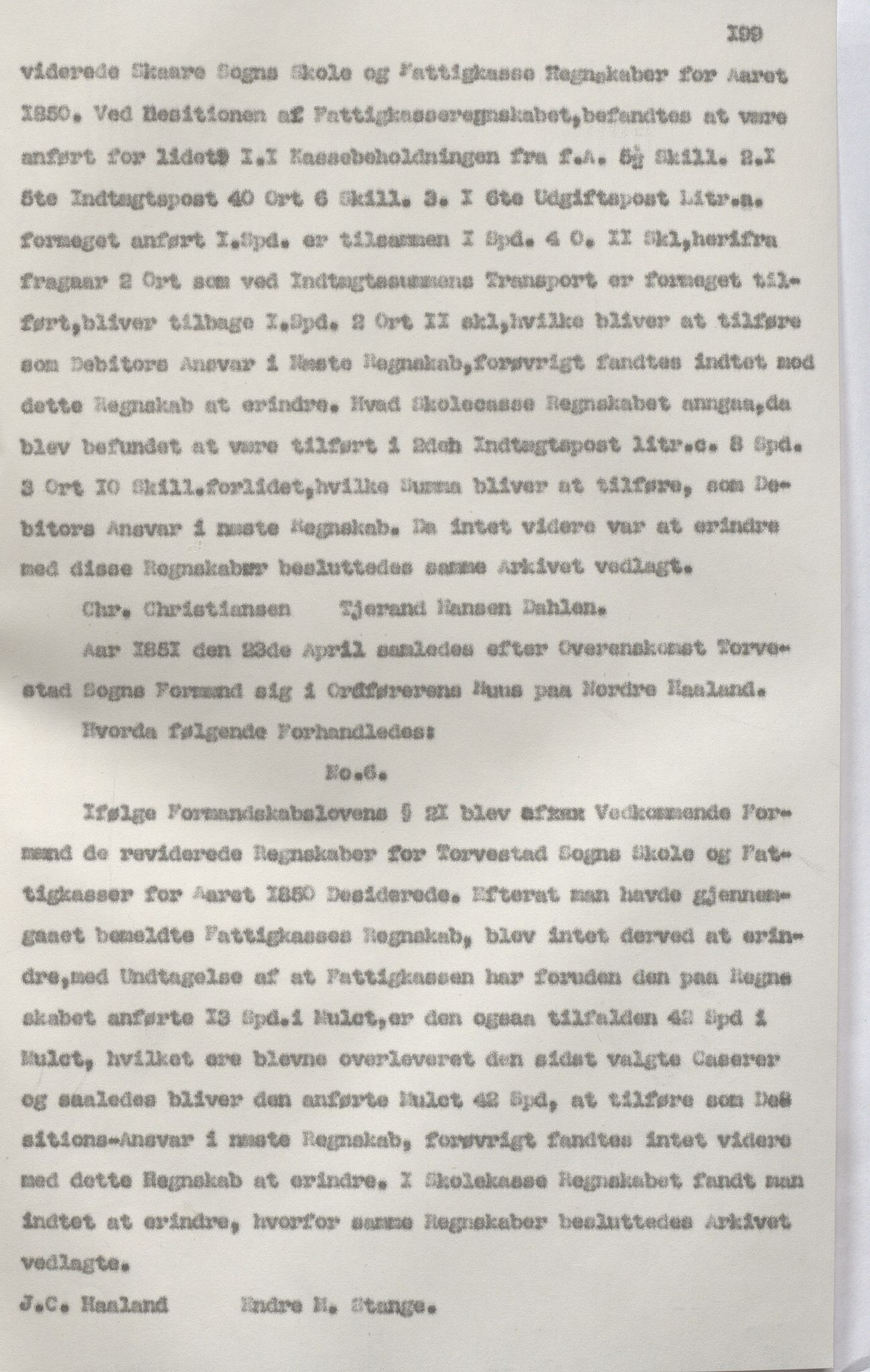 Torvastad kommune - Formannskapet, IKAR/K-101331/A/L0002: Avskrift av forhandlingsprotokoll, 1837-1855, p. 199