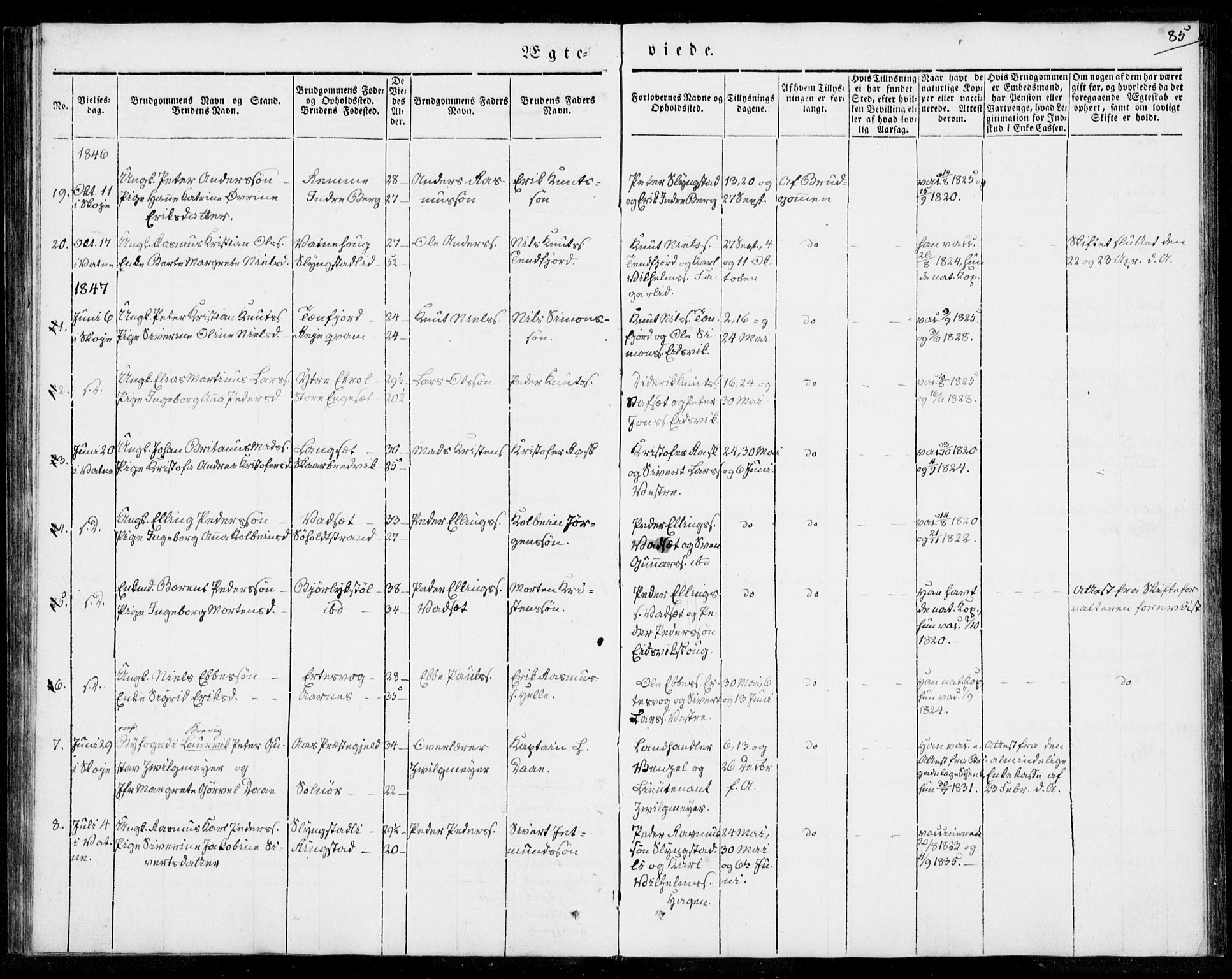 Ministerialprotokoller, klokkerbøker og fødselsregistre - Møre og Romsdal, SAT/A-1454/524/L0352: Parish register (official) no. 524A04, 1838-1847, p. 85