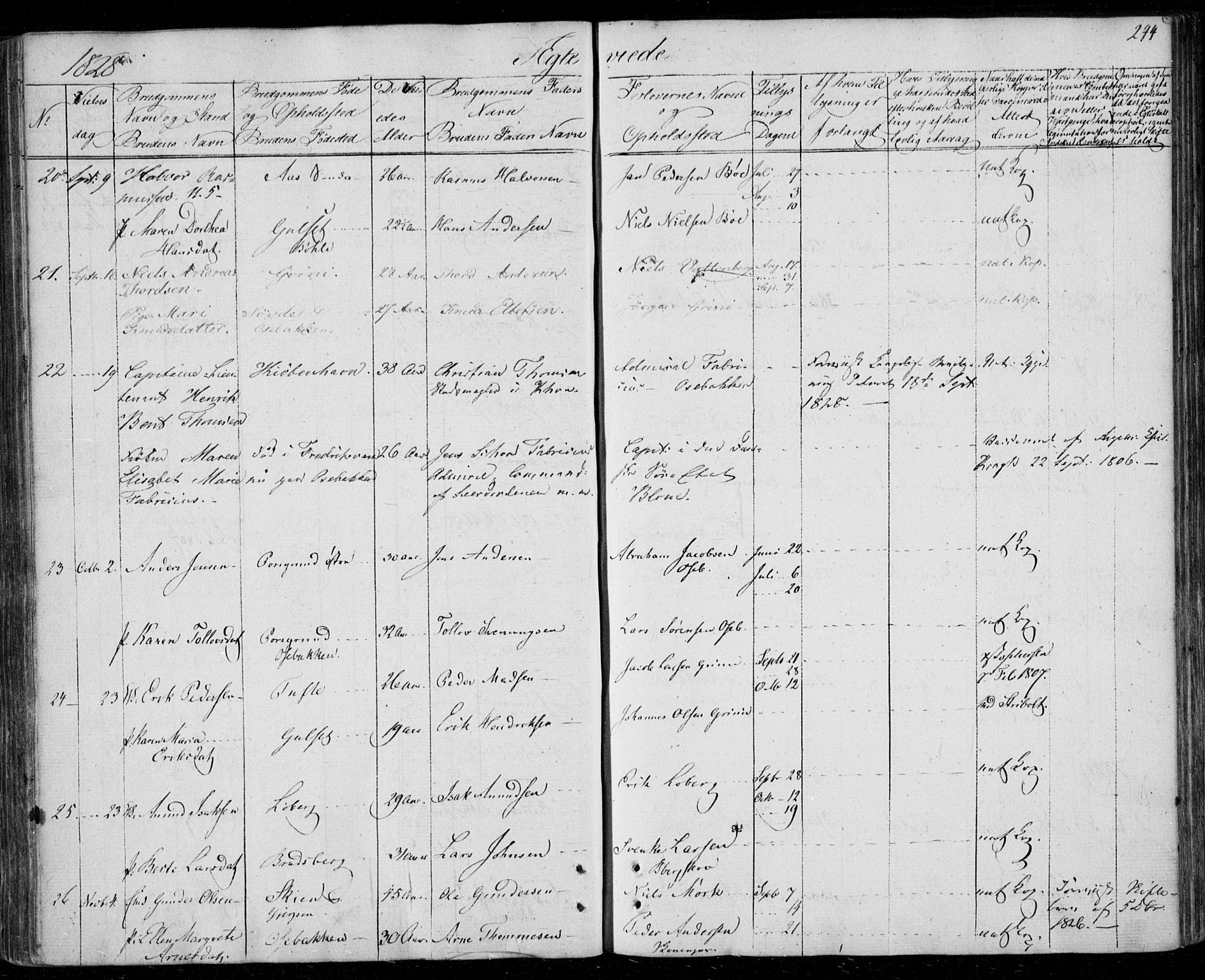 Gjerpen kirkebøker, SAKO/A-265/F/Fa/L0005: Parish register (official) no. I 5, 1823-1829, p. 244