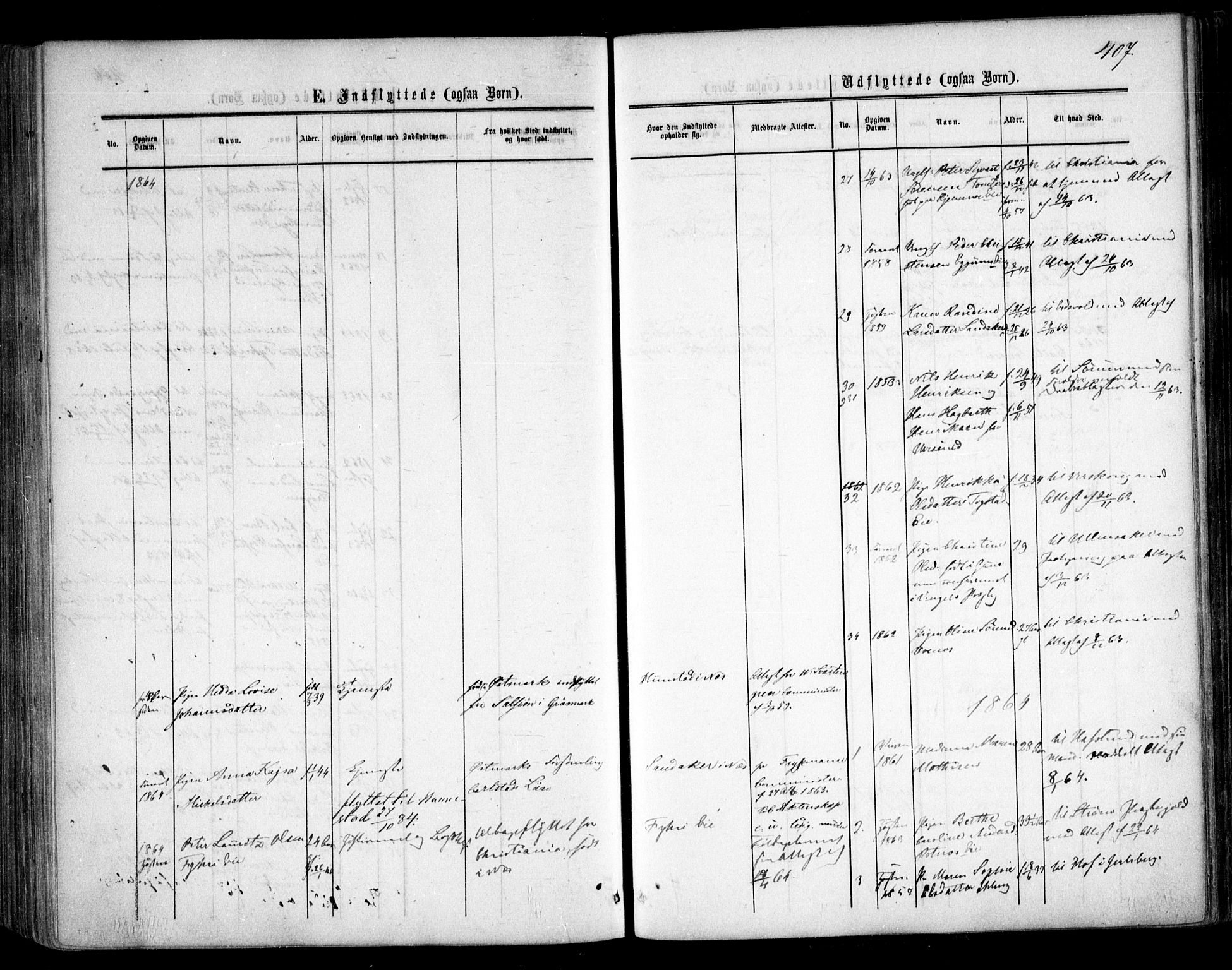 Nes prestekontor Kirkebøker, AV/SAO-A-10410/F/Fa/L0008: Parish register (official) no. I 8, 1859-1874, p. 407