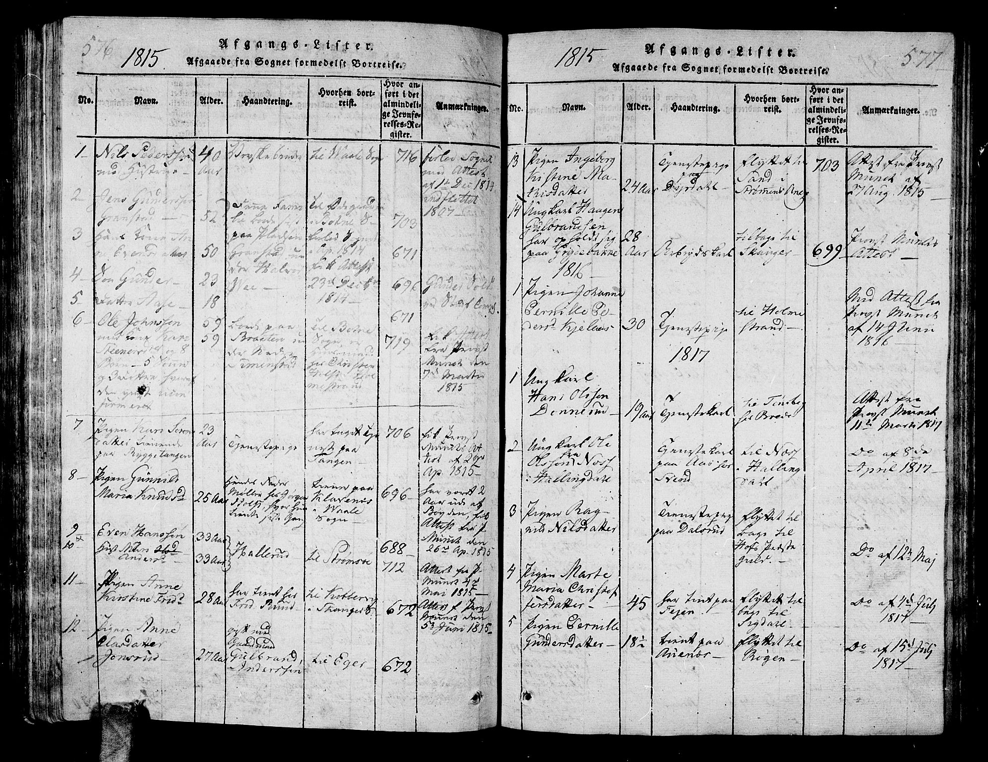 Sande Kirkebøker, SAKO/A-53/G/Ga/L0001: Parish register (copy) no. 1, 1814-1847, p. 576-577