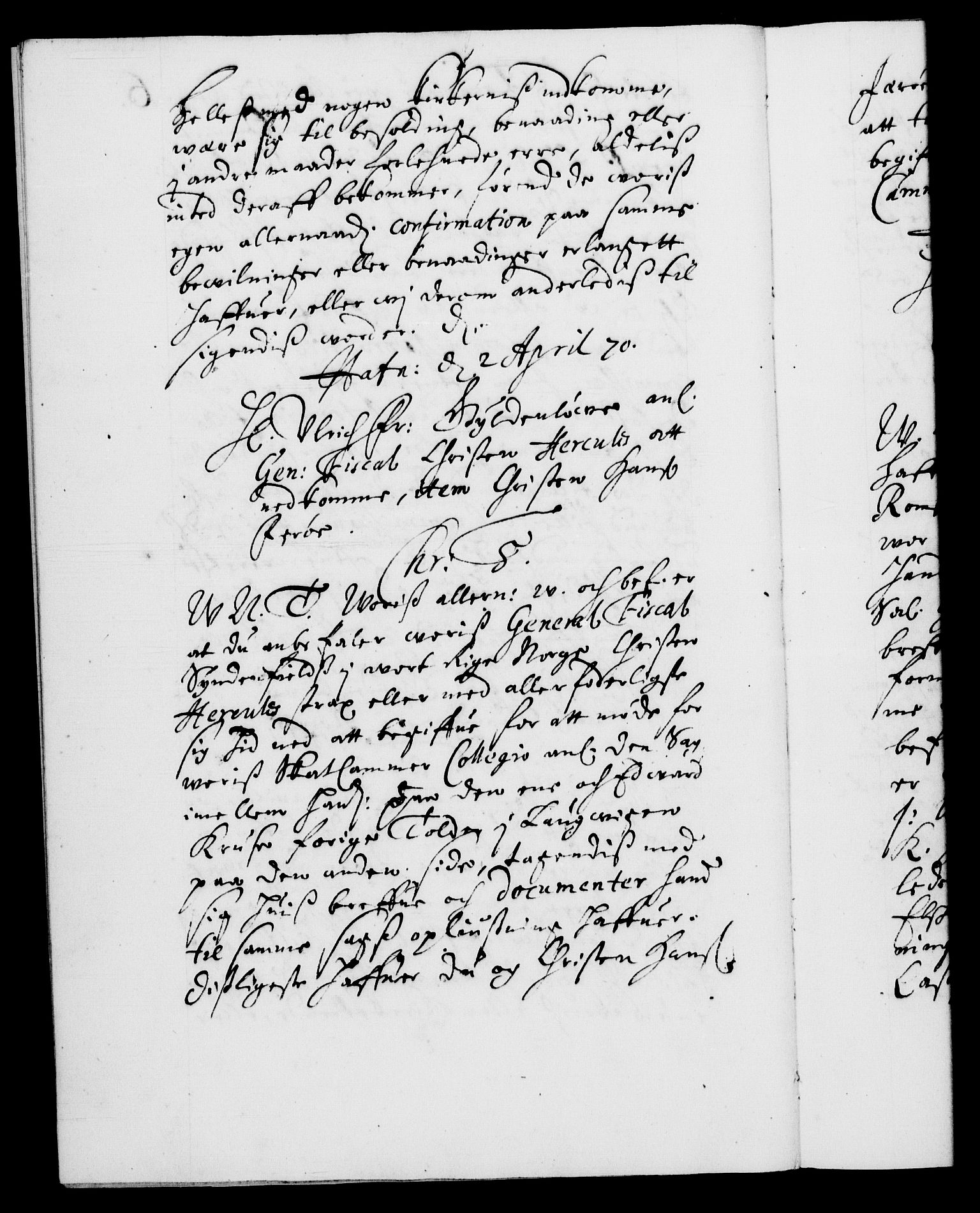 Danske Kanselli 1572-1799, AV/RA-EA-3023/F/Fc/Fca/Fcab/L0012: Norske tegnelser (mikrofilm), 1670-1683, p. 6b
