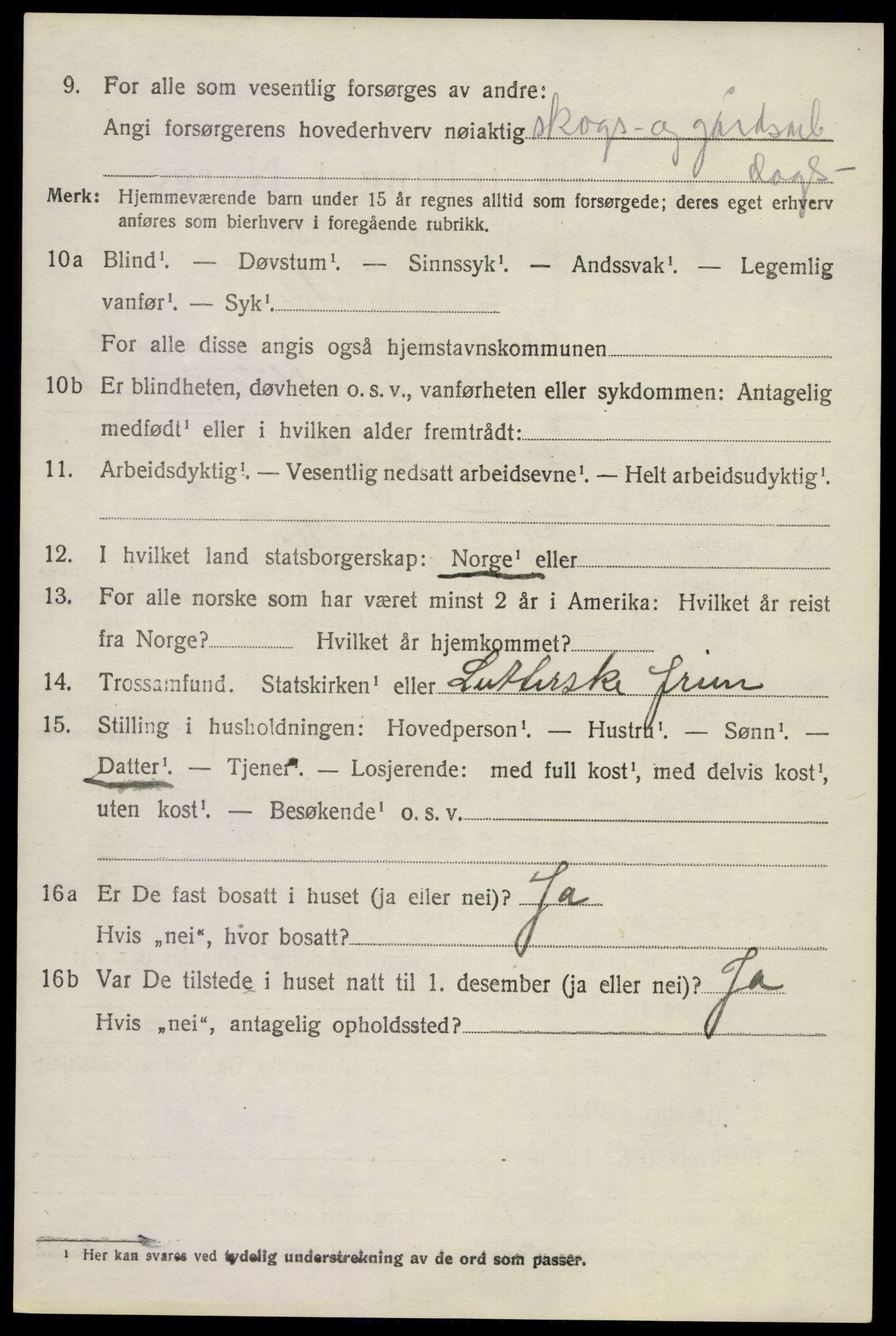 SAKO, 1920 census for Nore, 1920, p. 3043