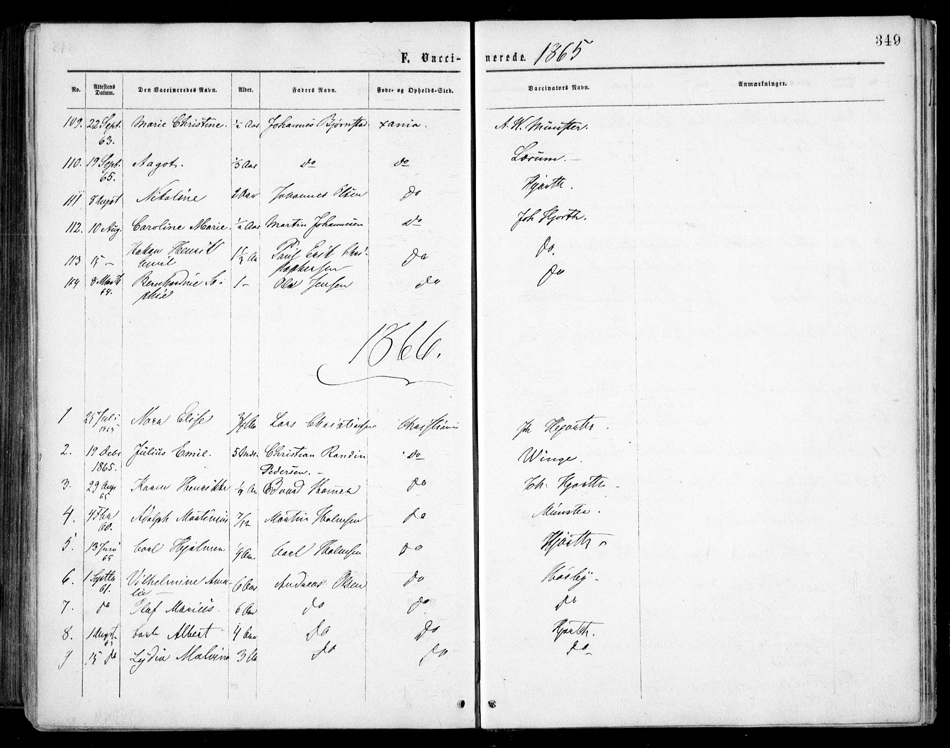 Grønland prestekontor Kirkebøker, AV/SAO-A-10848/F/Fa/L0002: Parish register (official) no. 2, 1862-1868, p. 349