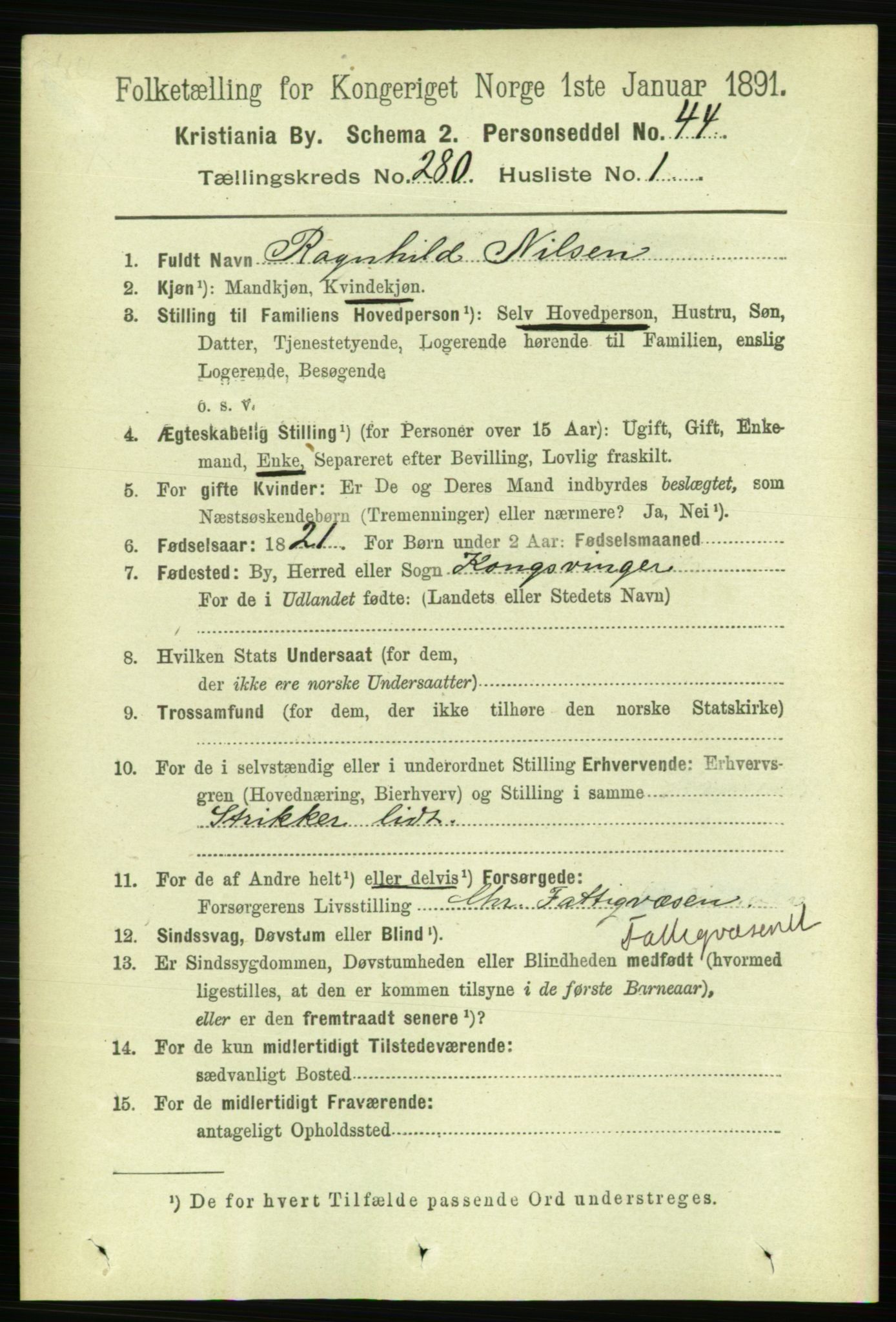 RA, 1891 census for 0301 Kristiania, 1891, p. 170065