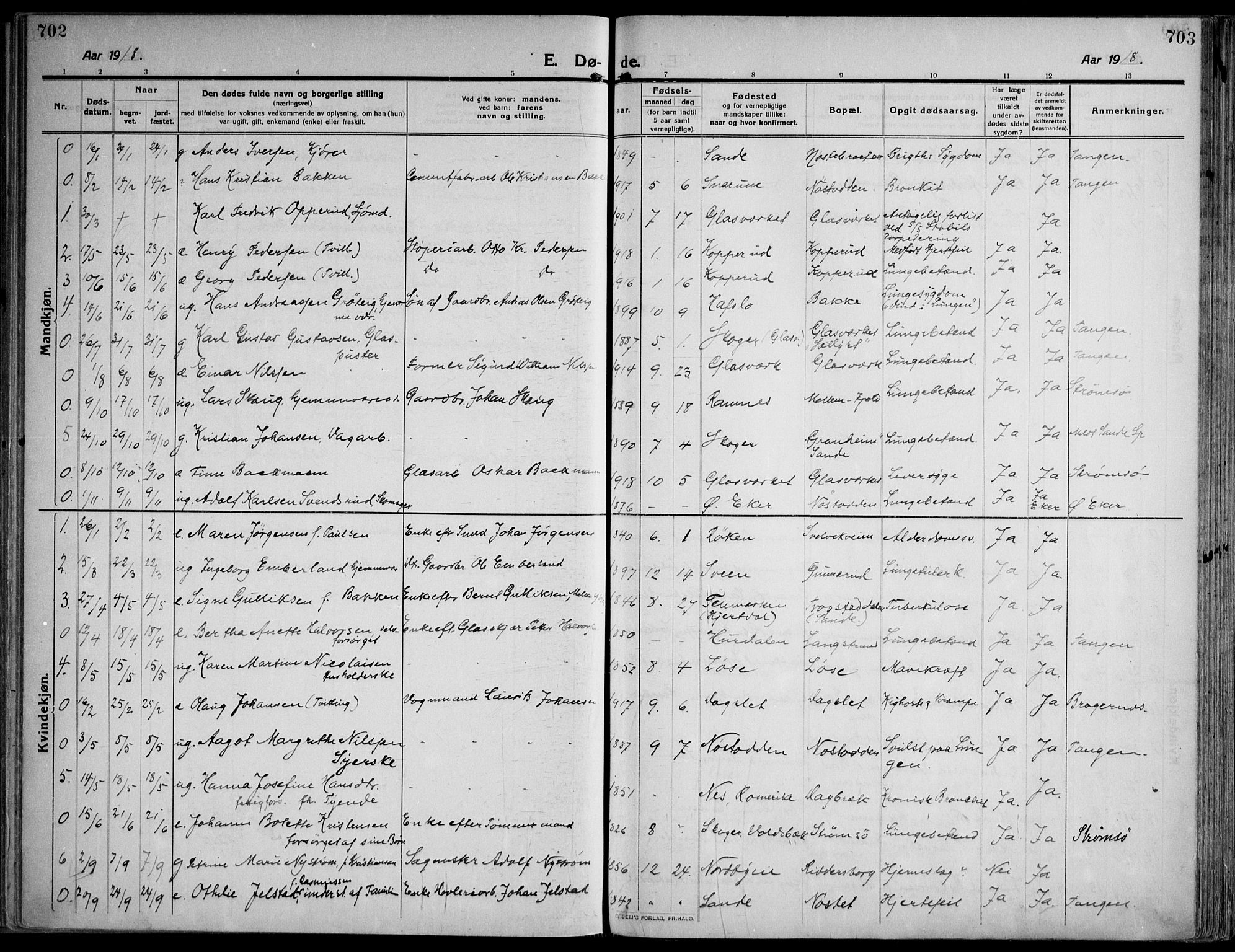 Skoger kirkebøker, SAKO/A-59/F/Fa/L0007: Parish register (official) no. I 7, 1911-1936, p. 702-703