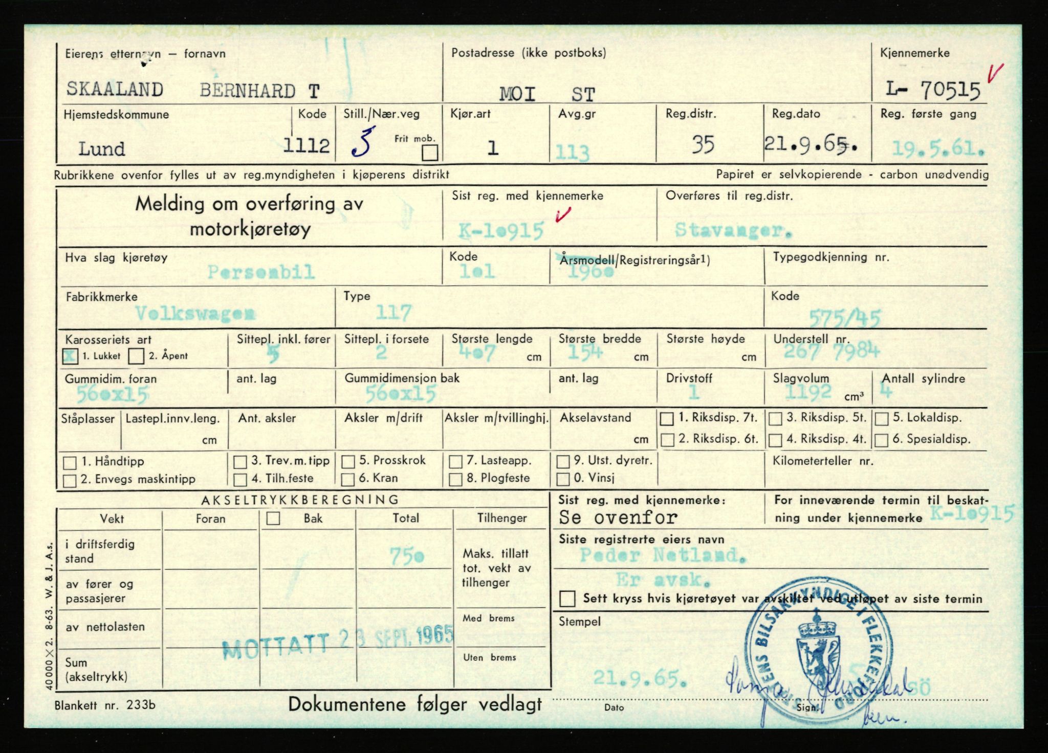 Stavanger trafikkstasjon, AV/SAST-A-101942/0/F/L0066: L-68000 - L-71599, 1930-1971, p. 1565