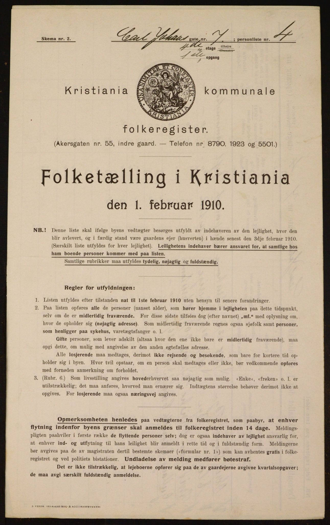 OBA, Municipal Census 1910 for Kristiania, 1910, p. 47323