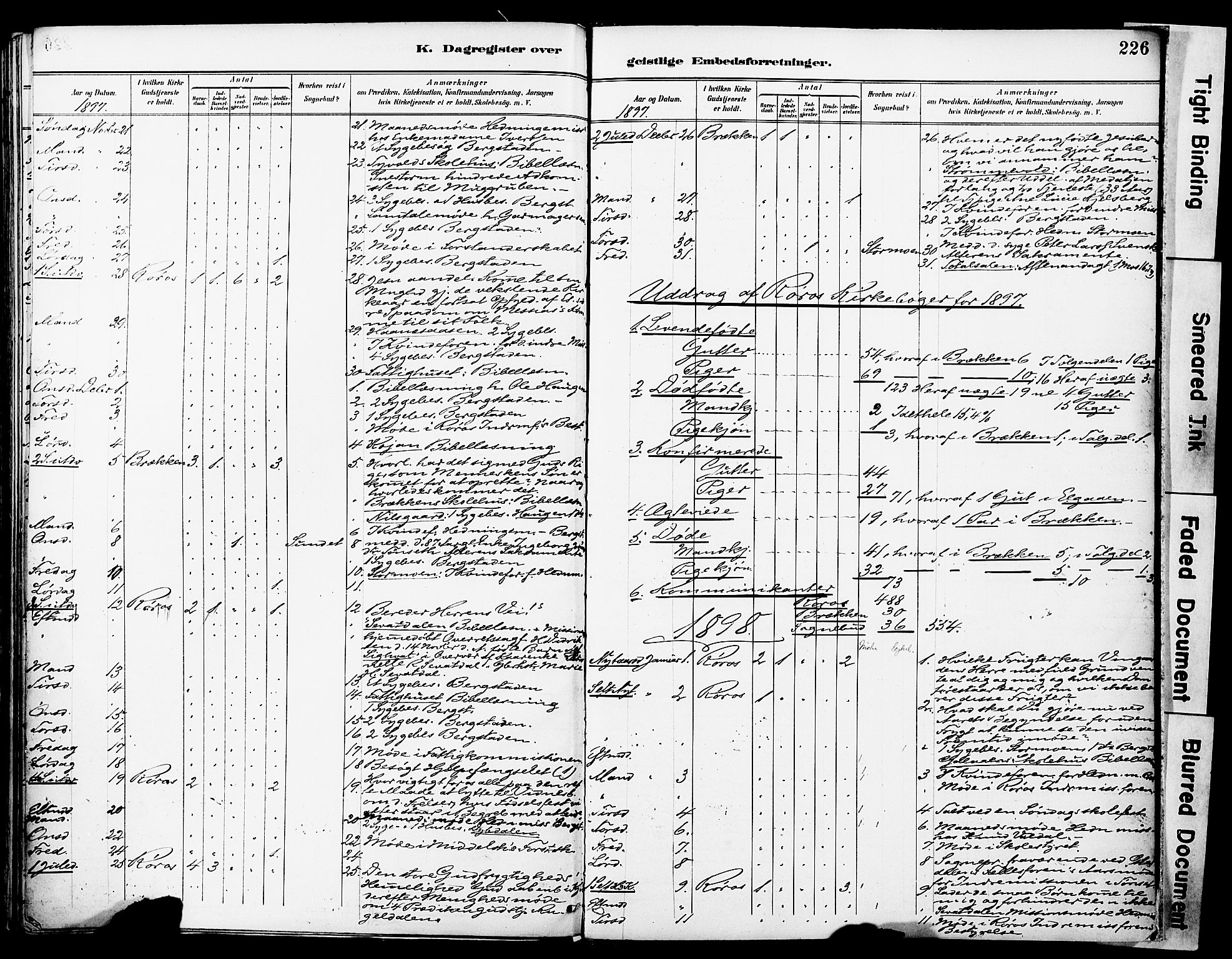 Ministerialprotokoller, klokkerbøker og fødselsregistre - Sør-Trøndelag, SAT/A-1456/681/L0935: Parish register (official) no. 681A13, 1890-1898, p. 226