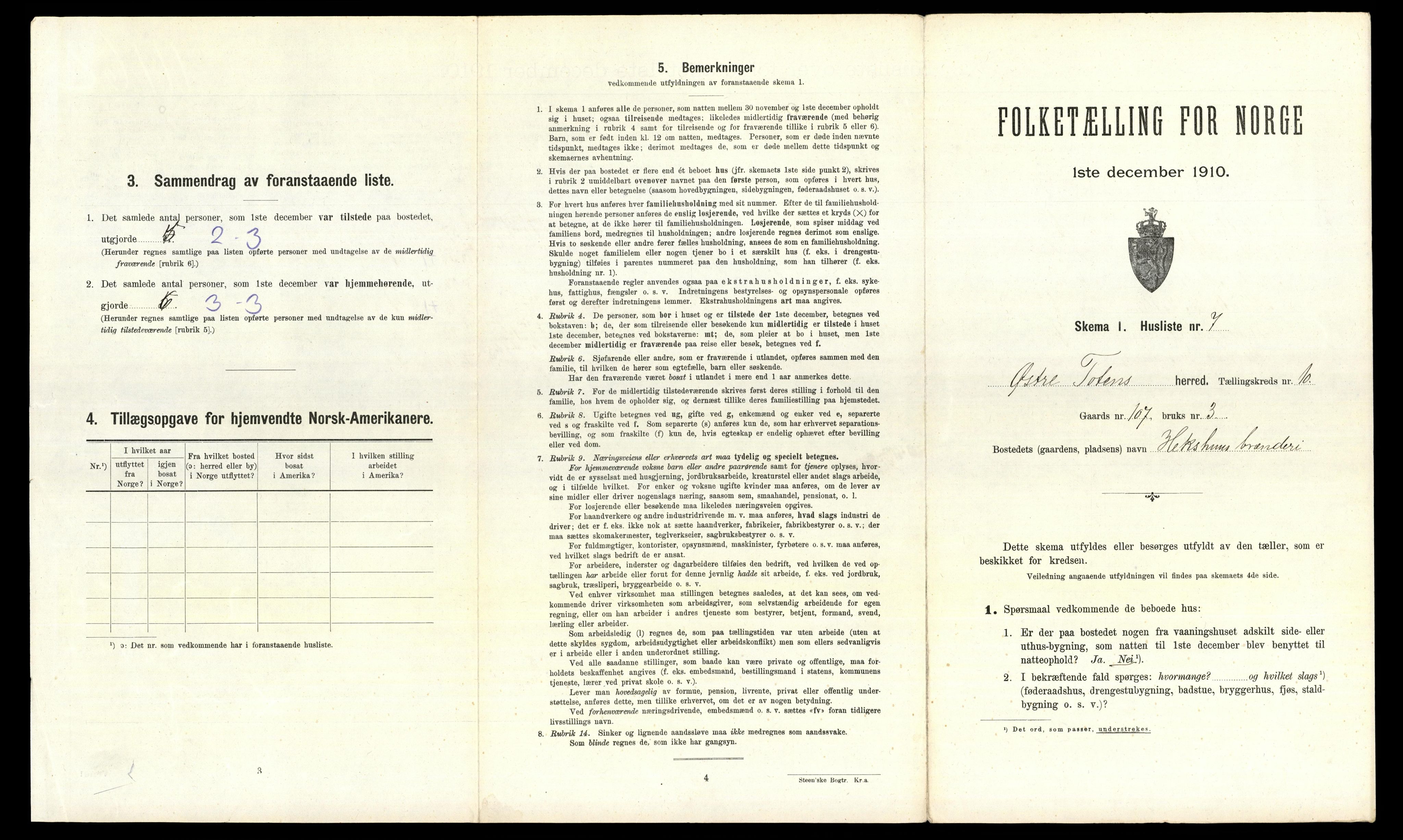 RA, 1910 census for Østre Toten, 1910, p. 2725