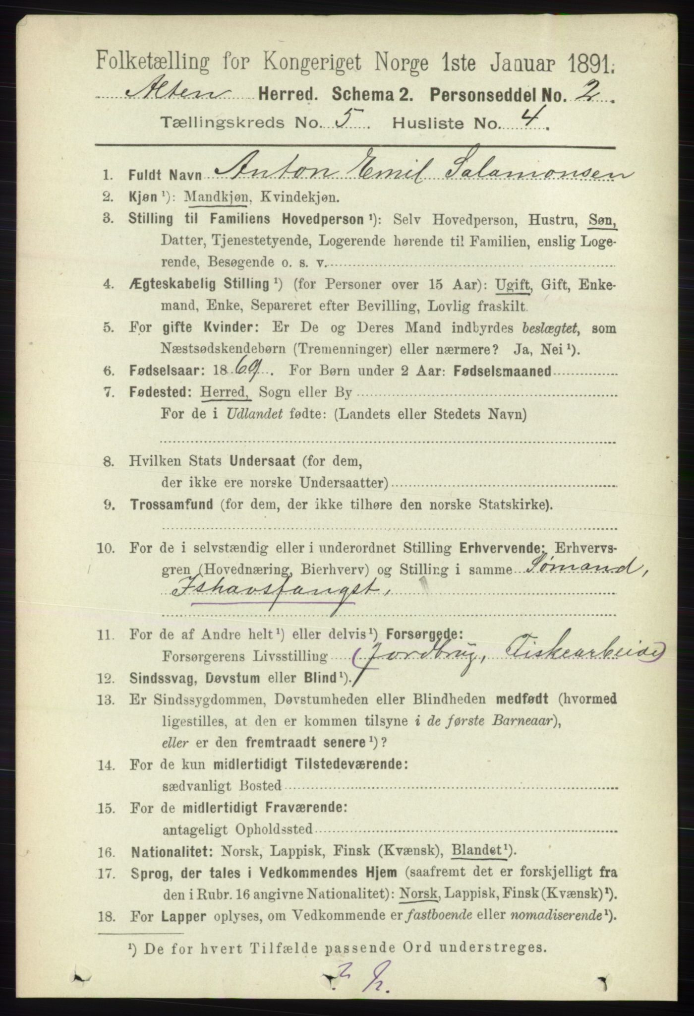 RA, 1891 census for 2012 Alta, 1891, p. 1664