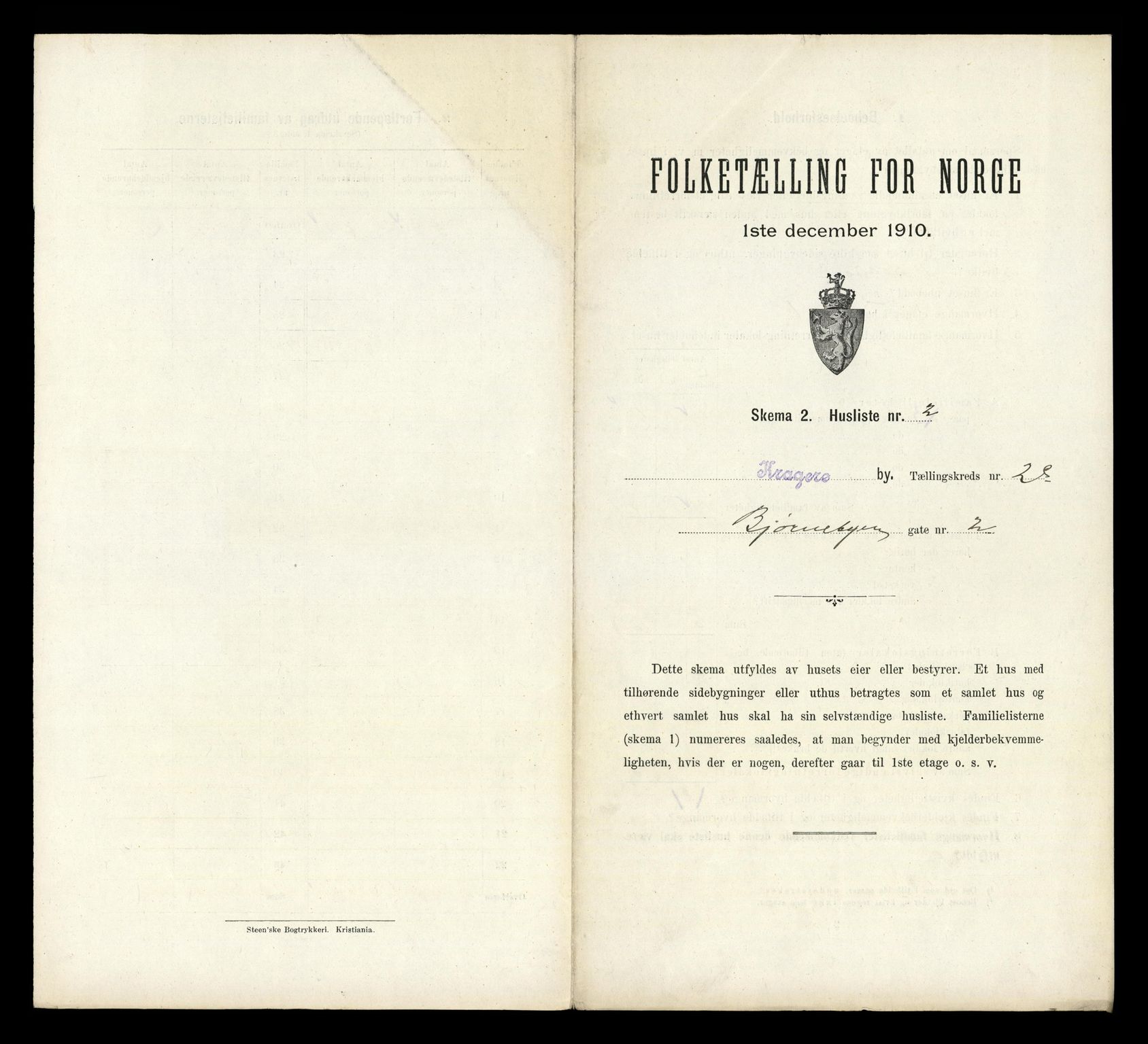 RA, 1910 census for Kragerø, 1910, p. 2502