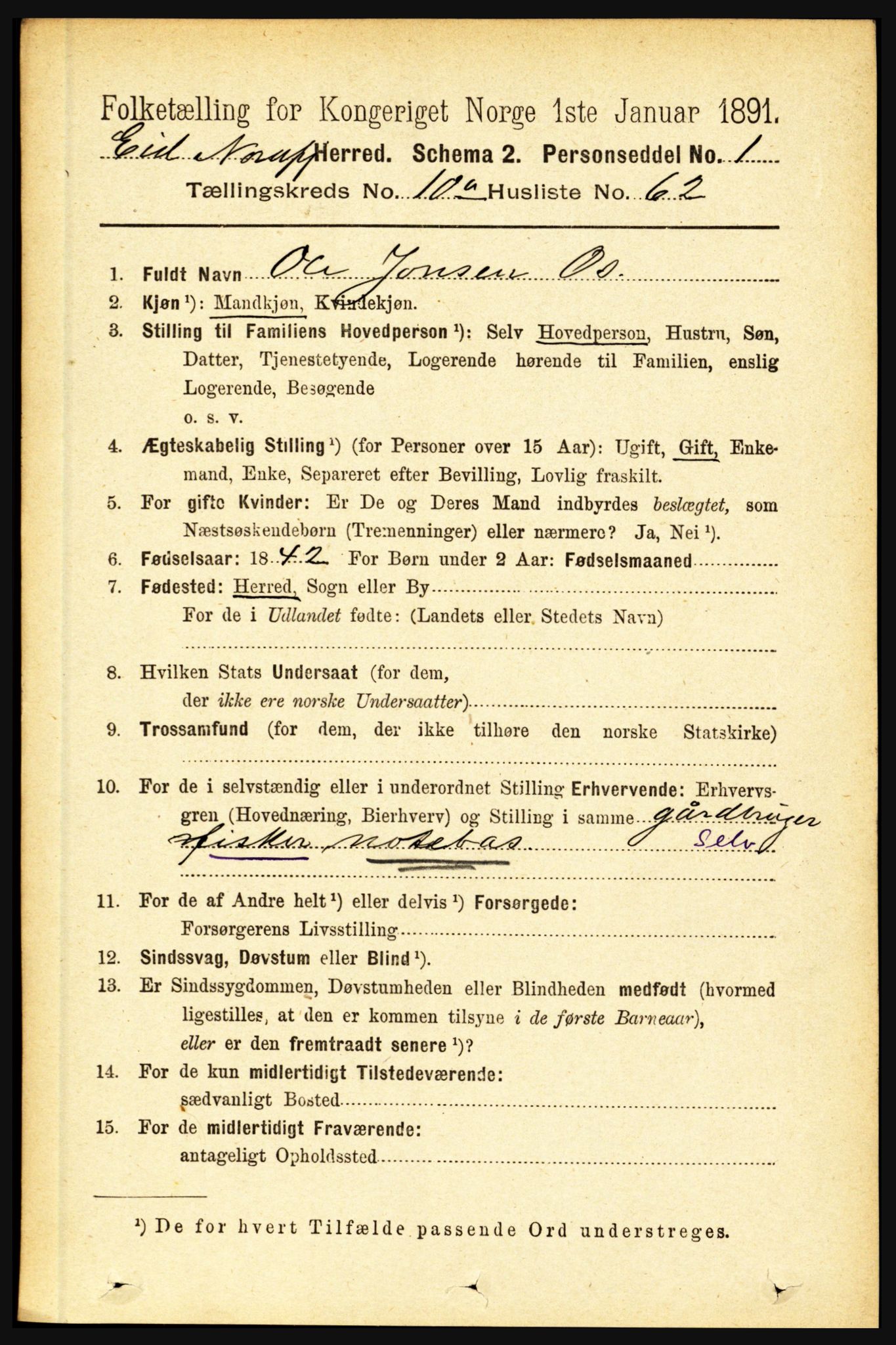 RA, 1891 census for 1443 Eid, 1891, p. 3165