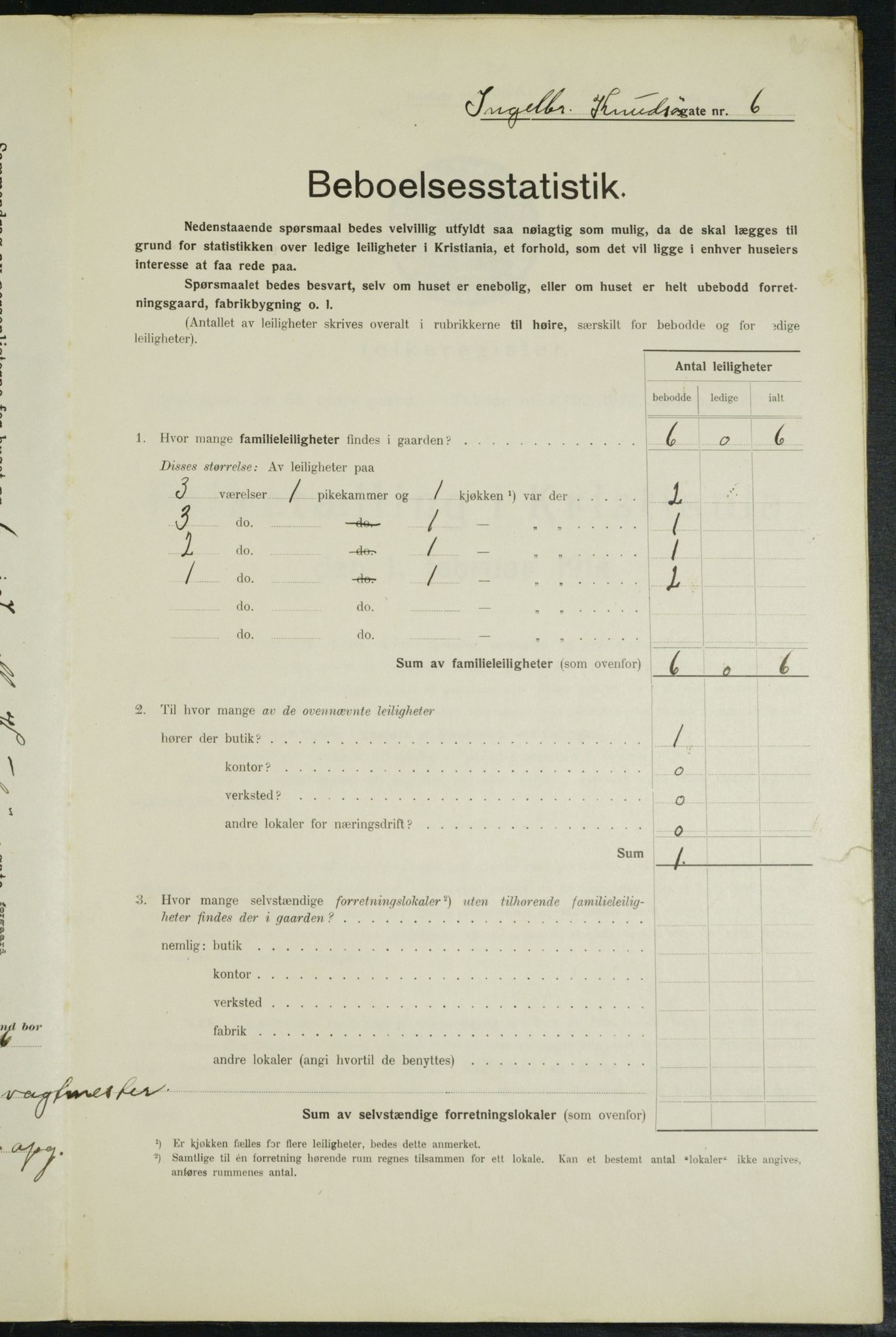 OBA, Municipal Census 1914 for Kristiania, 1914, p. 43843