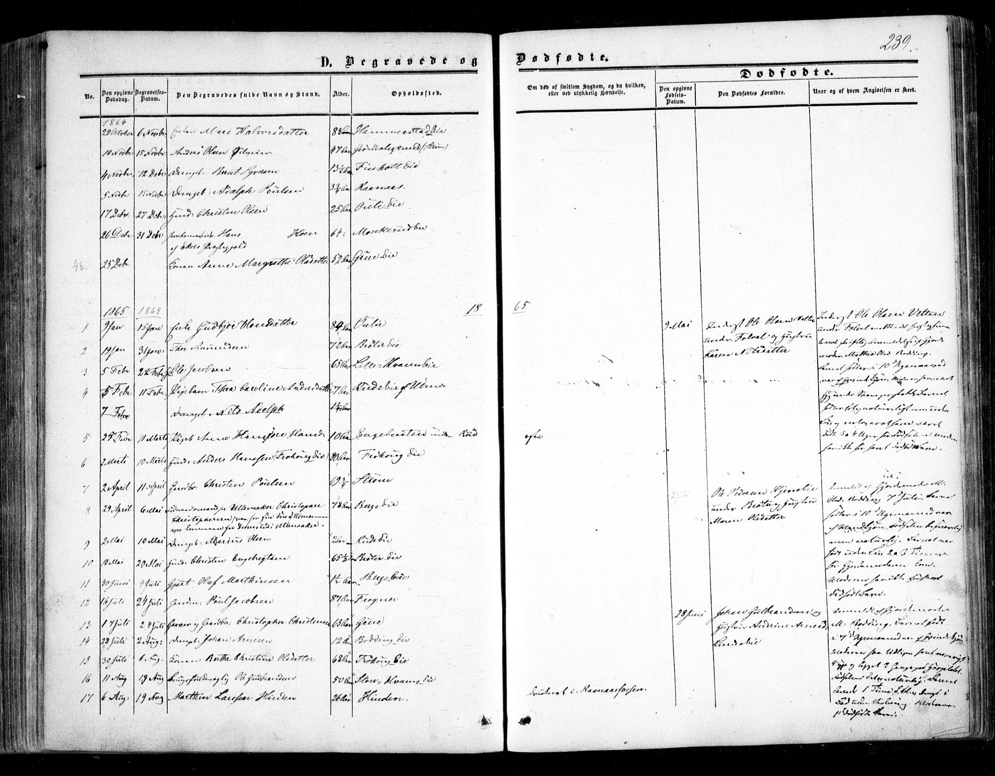 Nes prestekontor Kirkebøker, SAO/A-10410/F/Fc/L0001: Parish register (official) no. III 1, 1859-1882, p. 239