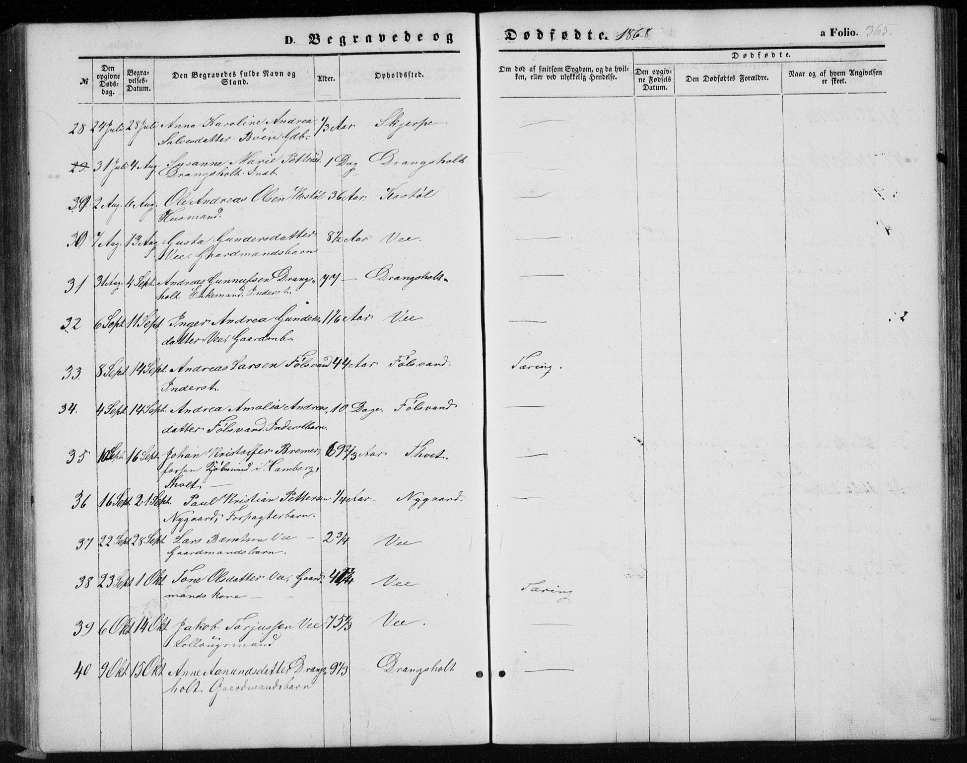 Tveit sokneprestkontor, AV/SAK-1111-0043/F/Fb/L0003: Parish register (copy) no. B 3, 1854-1886, p. 365