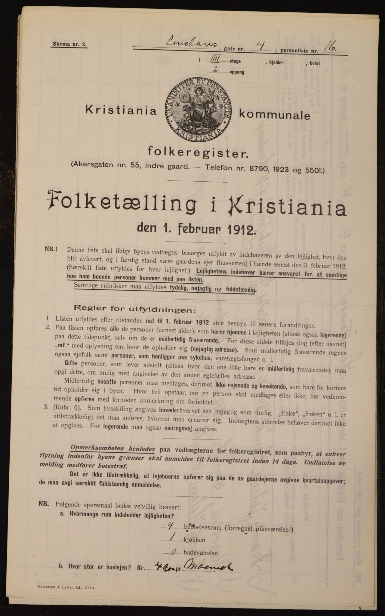 OBA, Municipal Census 1912 for Kristiania, 1912, p. 58062