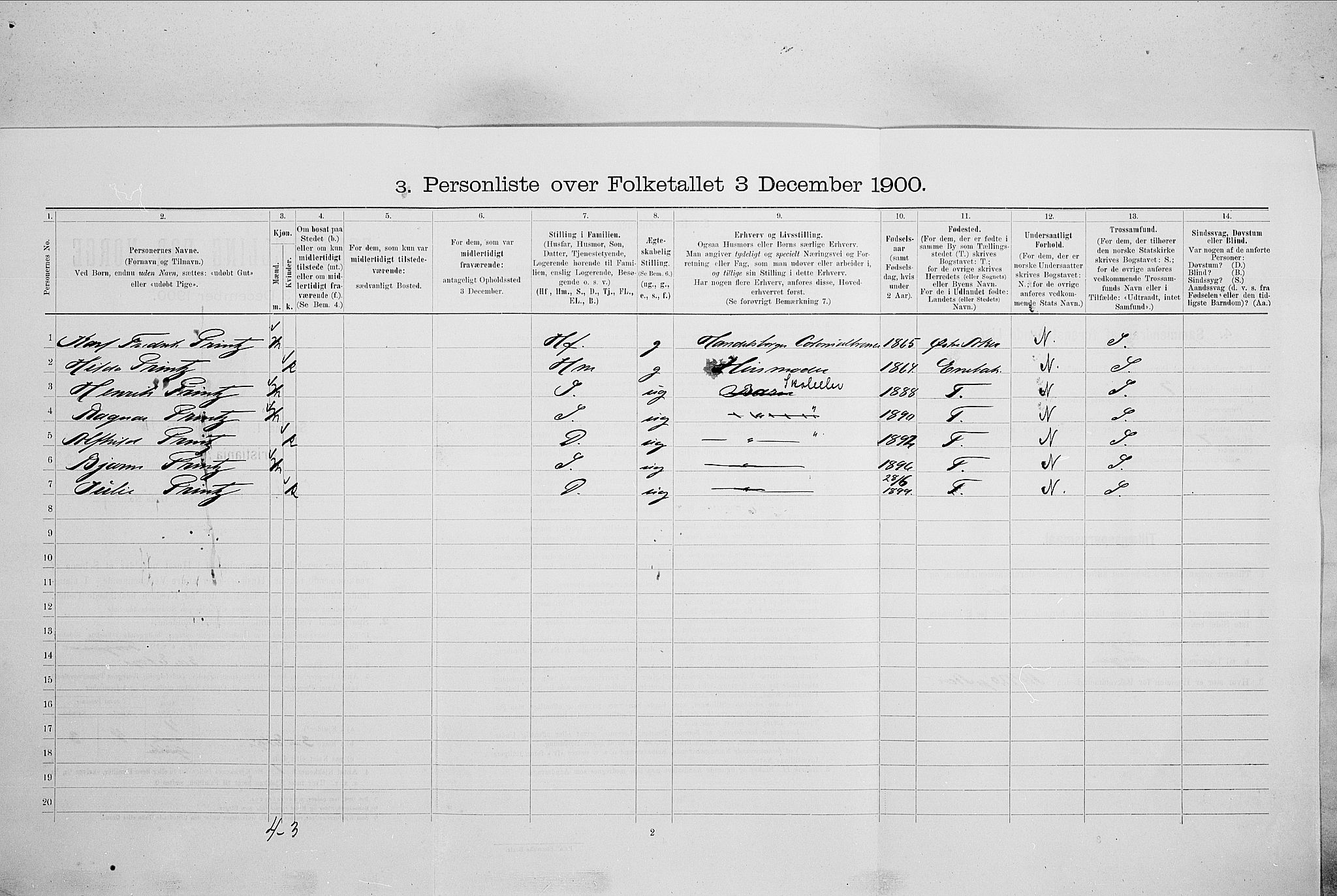 SAO, 1900 census for Kristiania, 1900, p. 70098