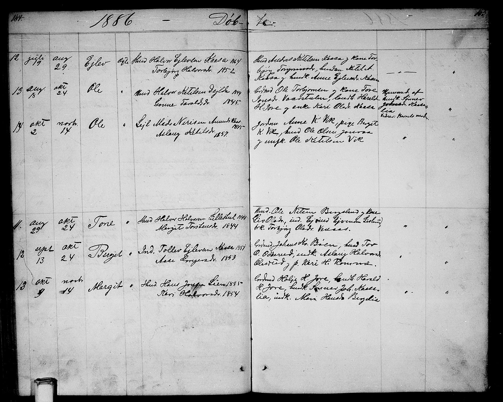 Gransherad kirkebøker, SAKO/A-267/G/Ga/L0002: Parish register (copy) no. I 2, 1854-1886, p. 164-165