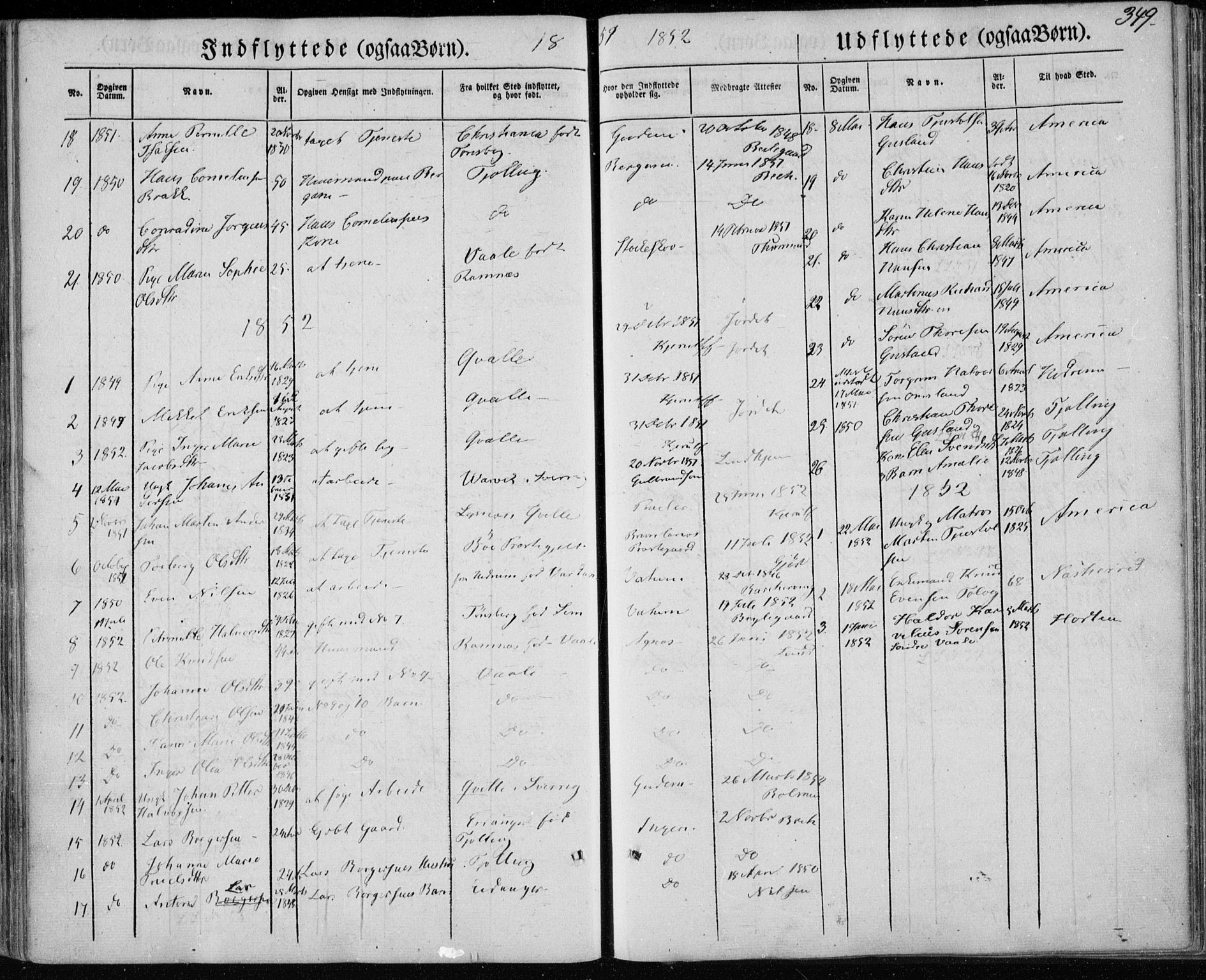 Brunlanes kirkebøker, AV/SAKO-A-342/F/Fa/L0004: Parish register (official) no. I 4, 1846-1862, p. 349