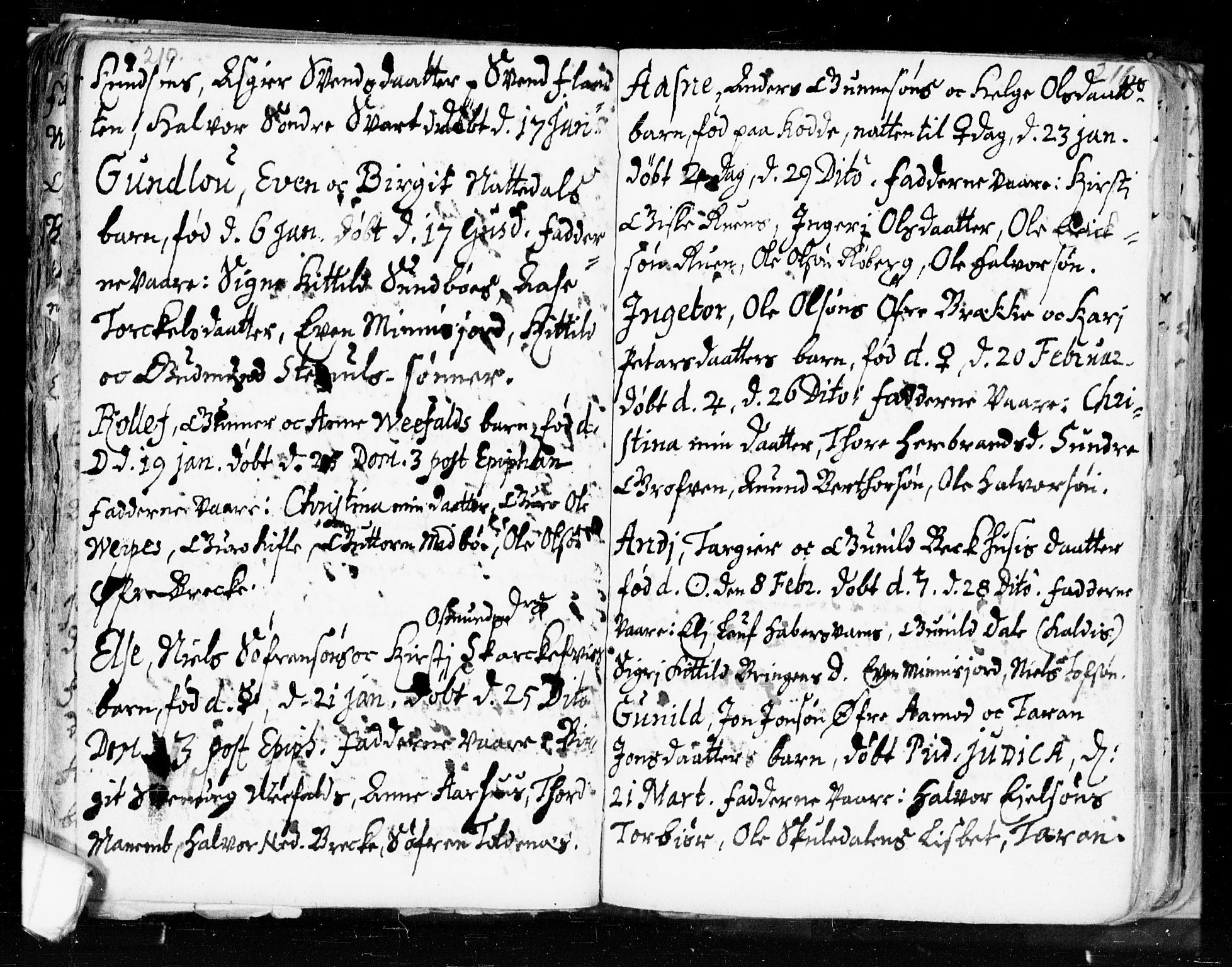 Seljord kirkebøker, SAKO/A-20/F/Fa/L0002: Parish register (official) no. I 2, 1689-1713, p. 210-211