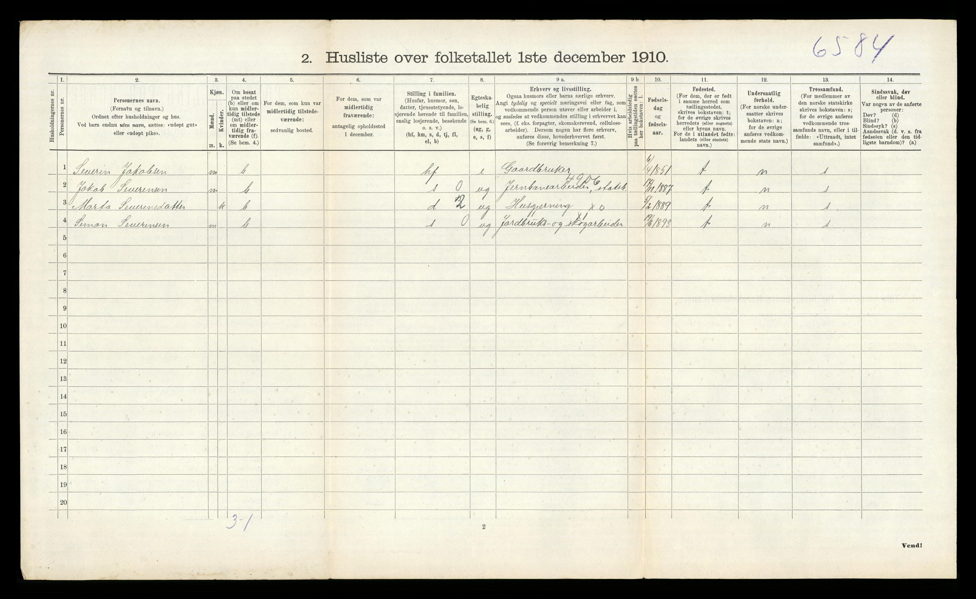 RA, 1910 census for Eidanger, 1910, p. 902