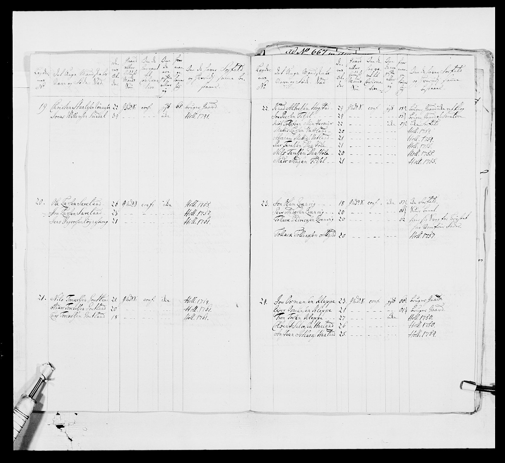 Kommanderende general (KG I) med Det norske krigsdirektorium, AV/RA-EA-5419/E/Ea/L0523: 2. Vesterlenske regiment, 1748-1765, p. 285
