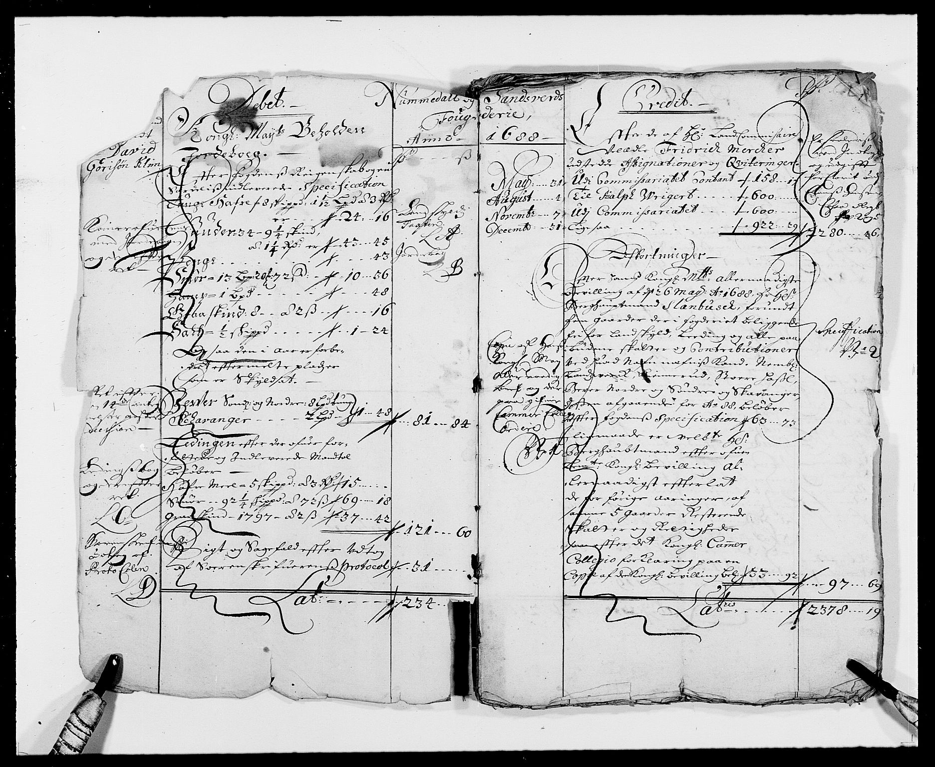 Rentekammeret inntil 1814, Reviderte regnskaper, Fogderegnskap, RA/EA-4092/R24/L1573: Fogderegnskap Numedal og Sandsvær, 1687-1691, p. 223