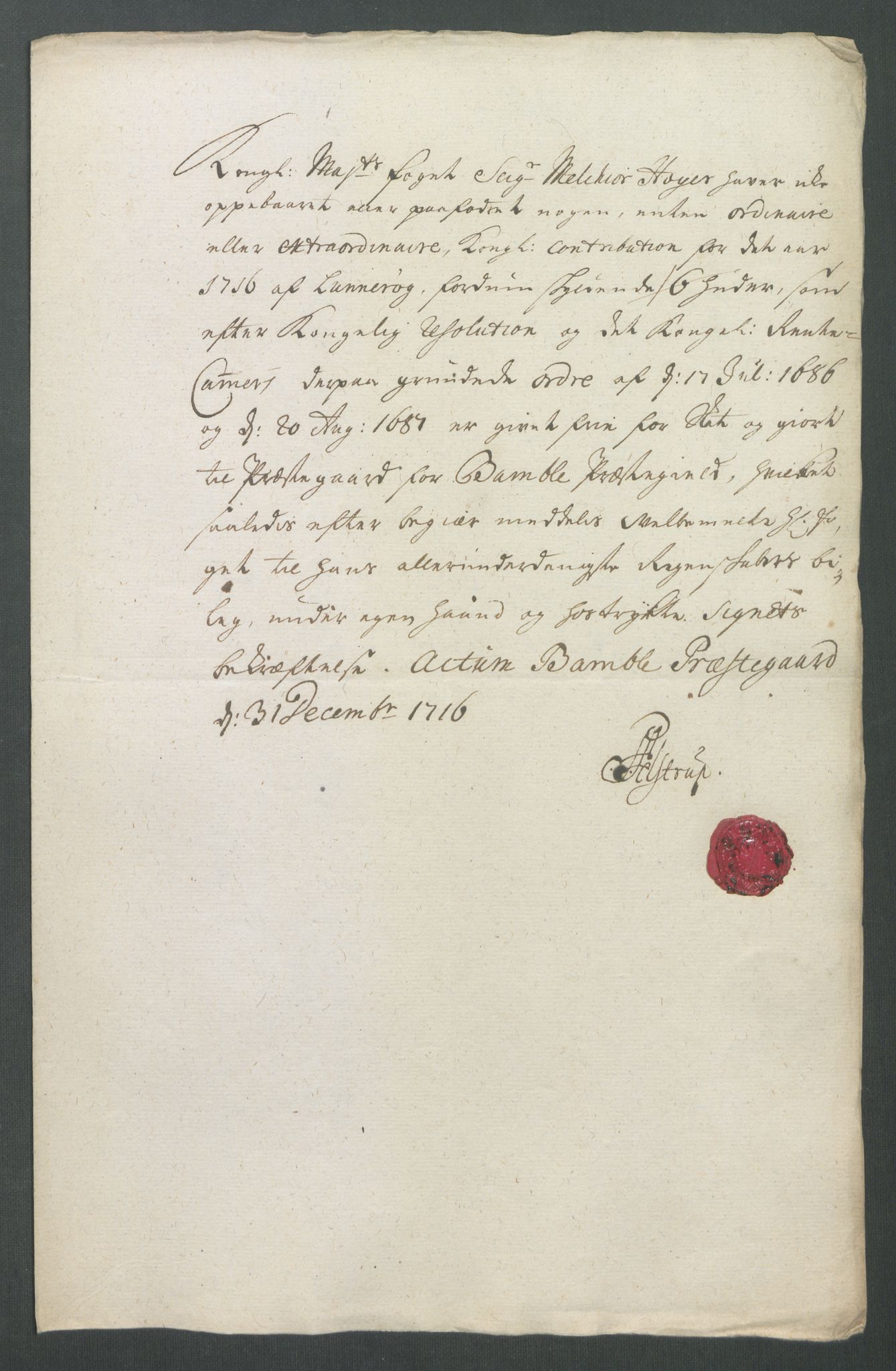 Rentekammeret inntil 1814, Reviderte regnskaper, Fogderegnskap, AV/RA-EA-4092/R36/L2128: Fogderegnskap Øvre og Nedre Telemark og Bamble, 1716, p. 288