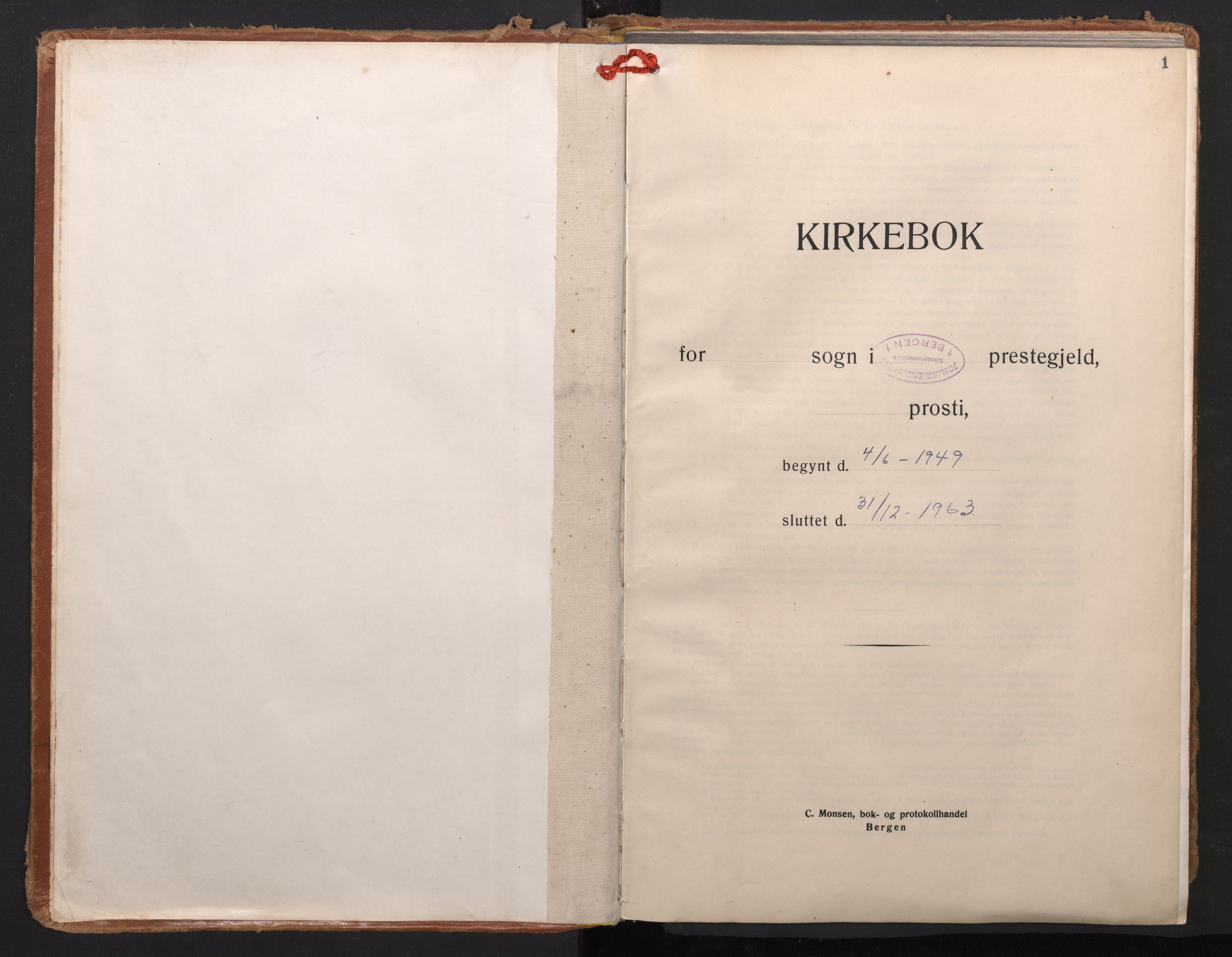 Johanneskirken sokneprestembete, SAB/A-76001/H/Haa/L0015: Parish register (official) no. D 4, 1949-1963, p. 0b-1a