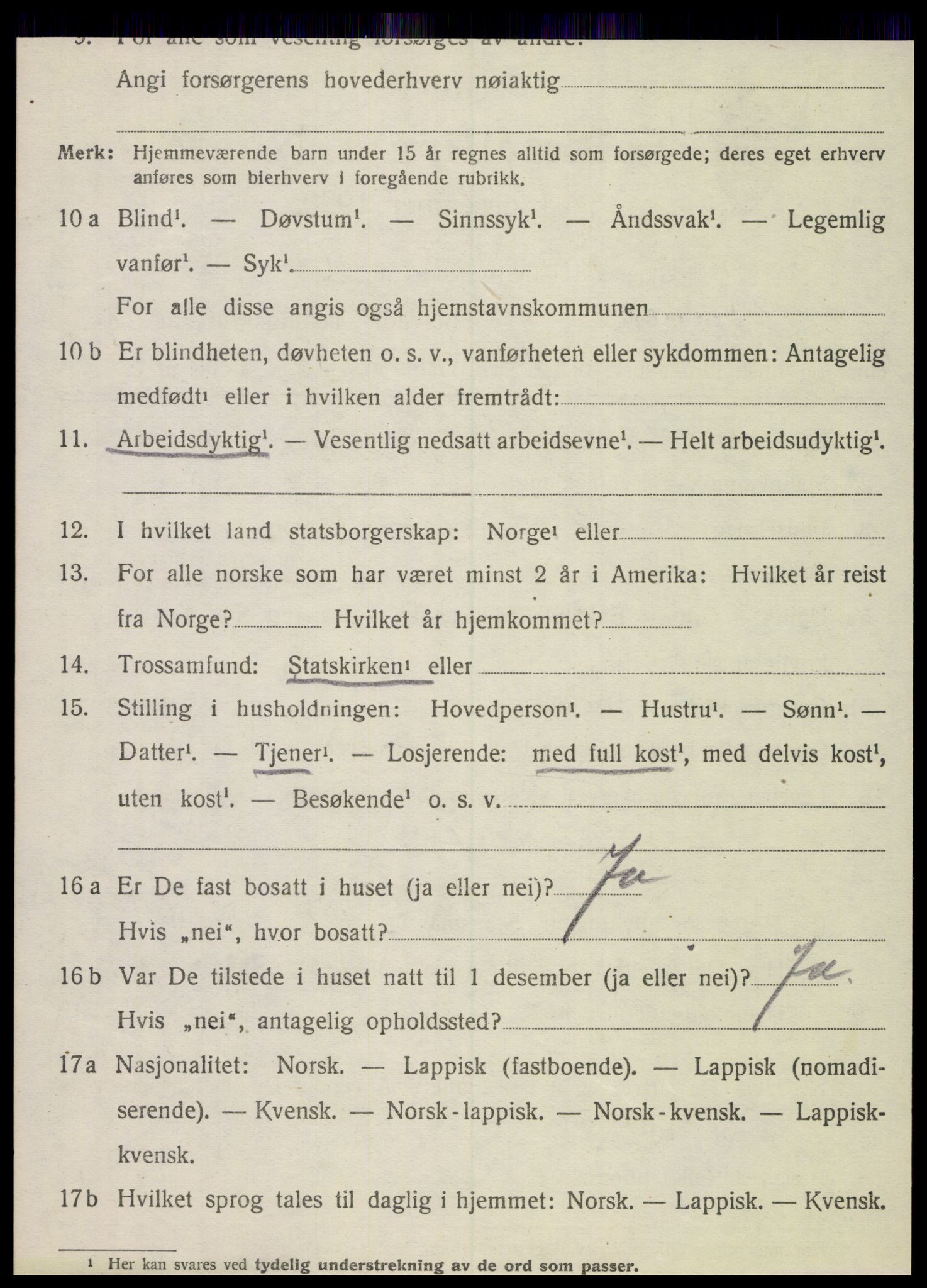 SAT, 1920 census for Dønnes, 1920, p. 2885