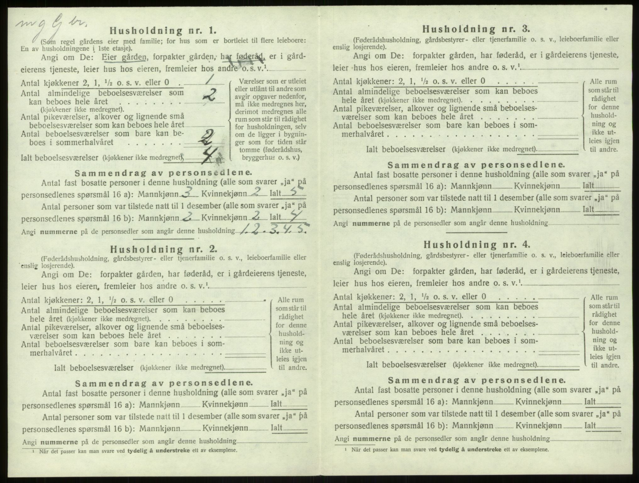 SAB, 1920 census for Hamre, 1920, p. 641