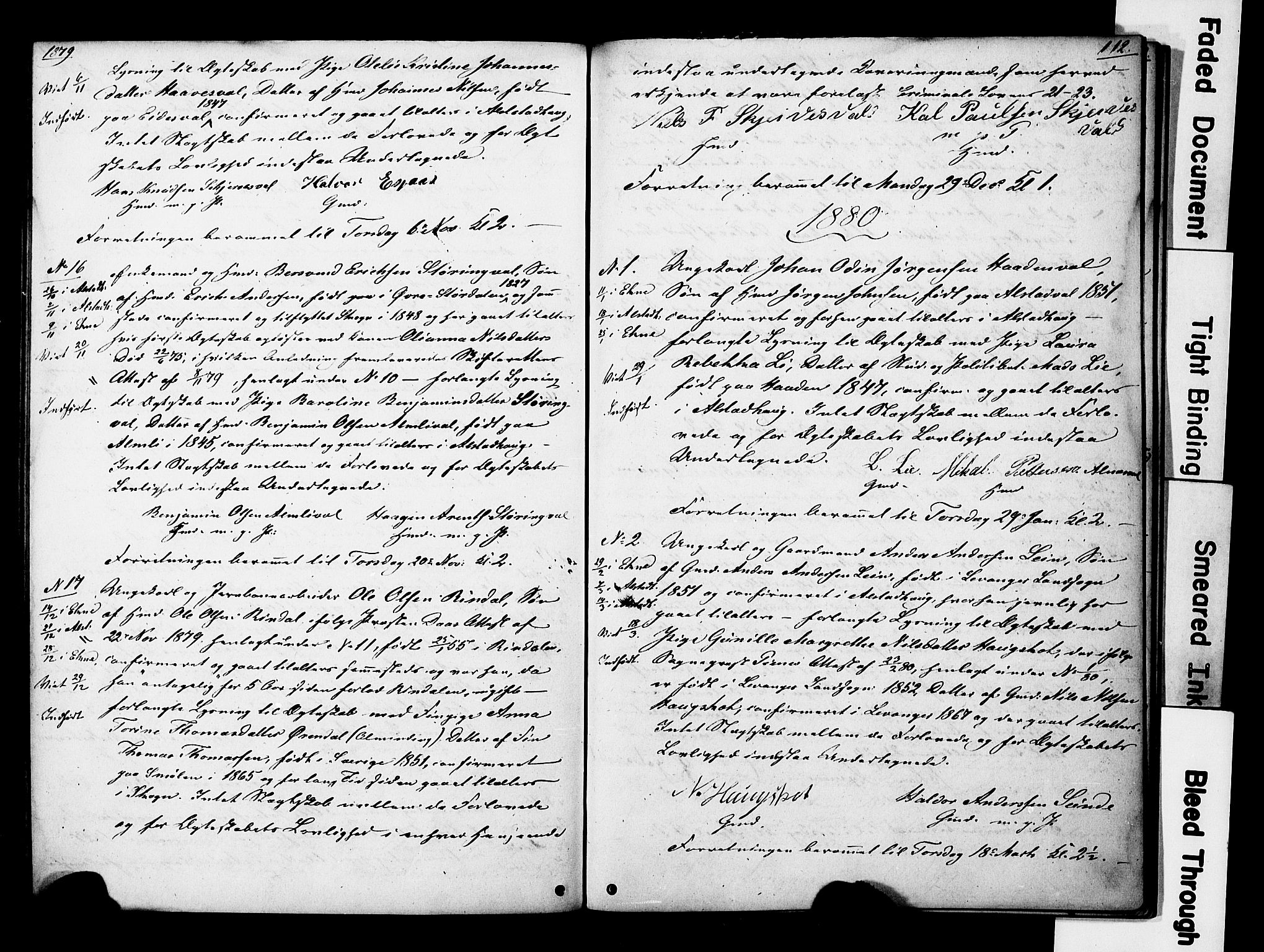 Ministerialprotokoller, klokkerbøker og fødselsregistre - Nord-Trøndelag, SAT/A-1458/717/L0161: Best man's statements no. 717A11, 1850-1895, p. 112