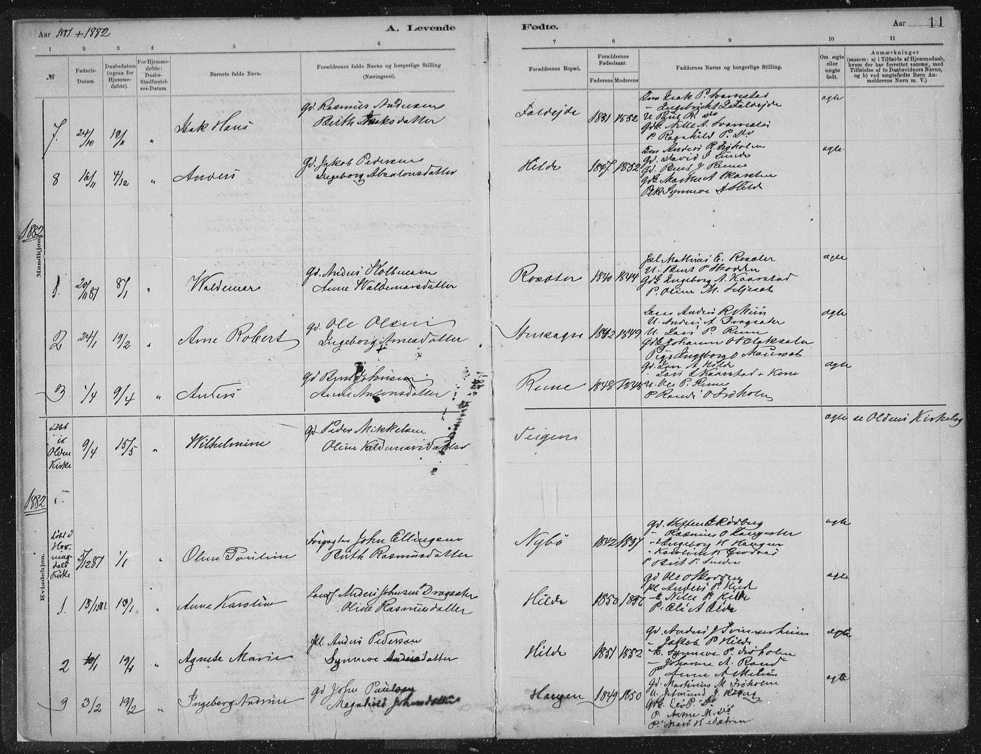 Innvik sokneprestembete, AV/SAB-A-80501: Parish register (official) no. B  1, 1879-1902, p. 11