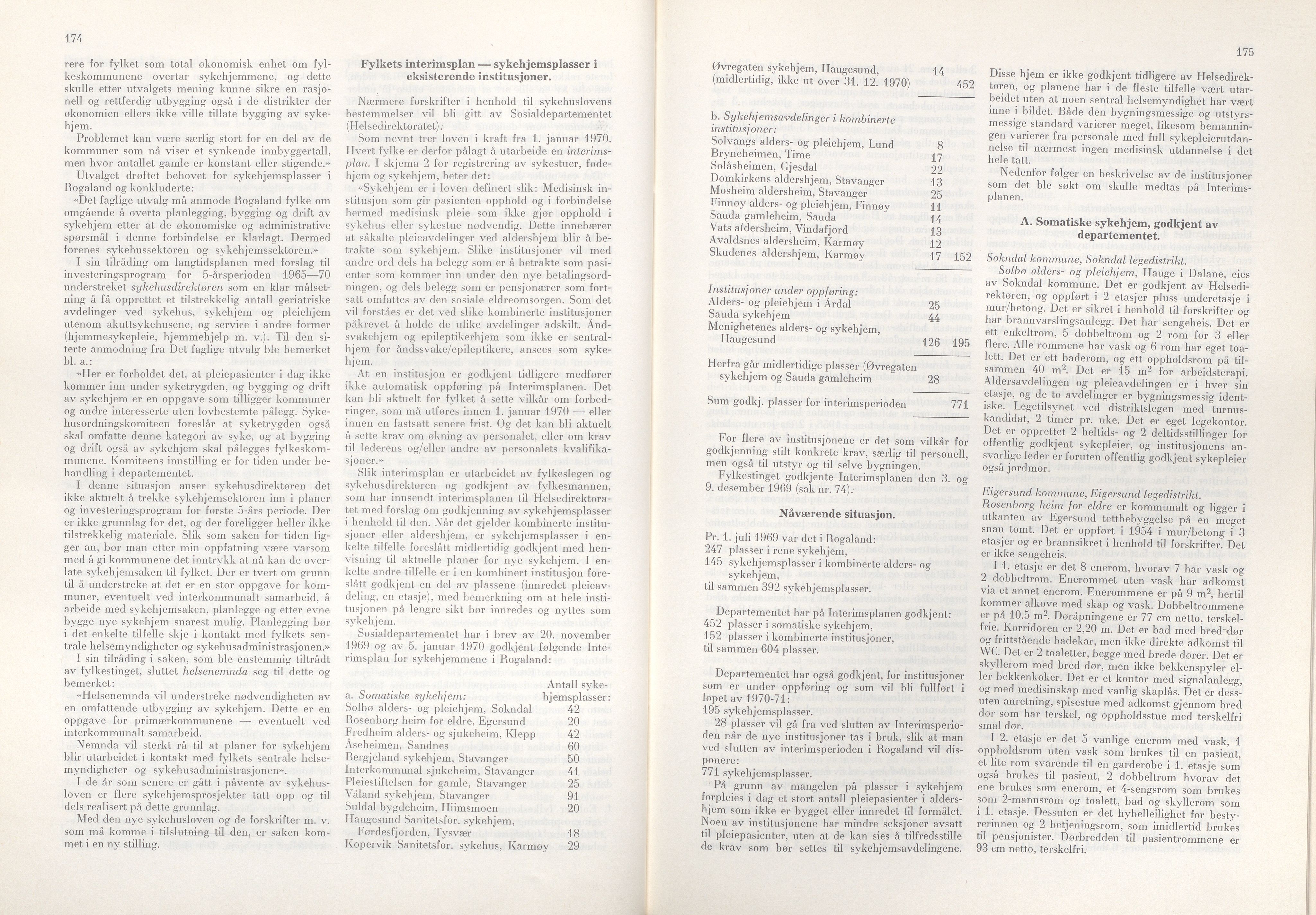 Rogaland fylkeskommune - Fylkesrådmannen , IKAR/A-900/A/Aa/Aaa/L0090: Møtebok , 1970, p. 174-175