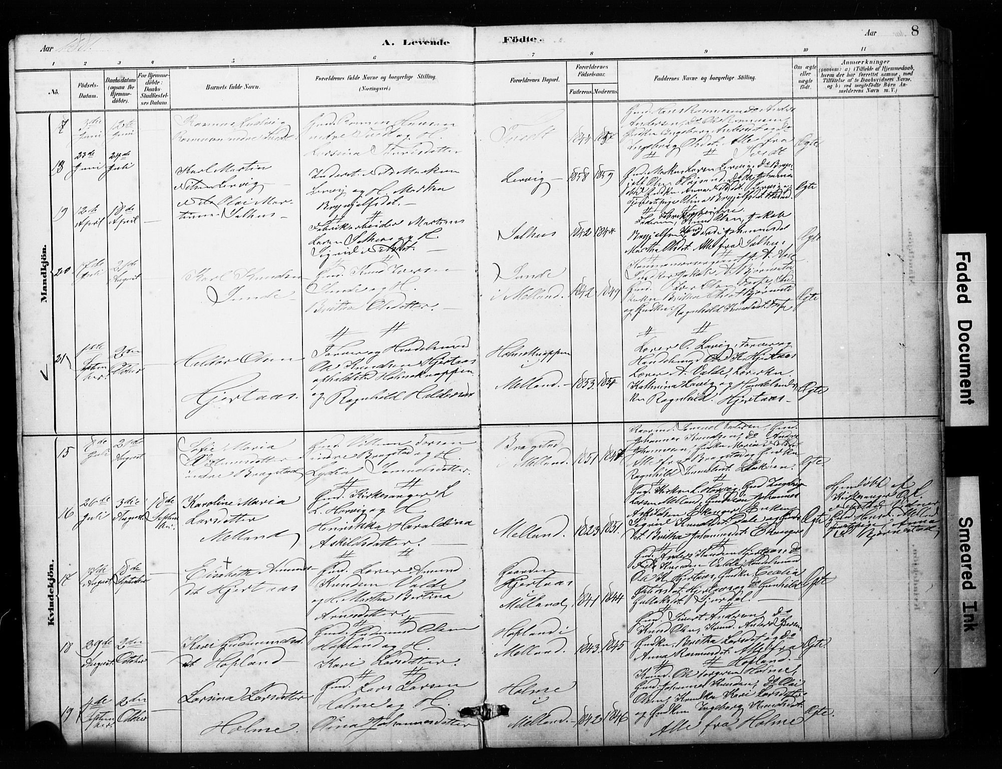 Alversund Sokneprestembete, AV/SAB-A-73901/H/Ha/Hab: Parish register (copy) no. C 3, 1881-1894, p. 8