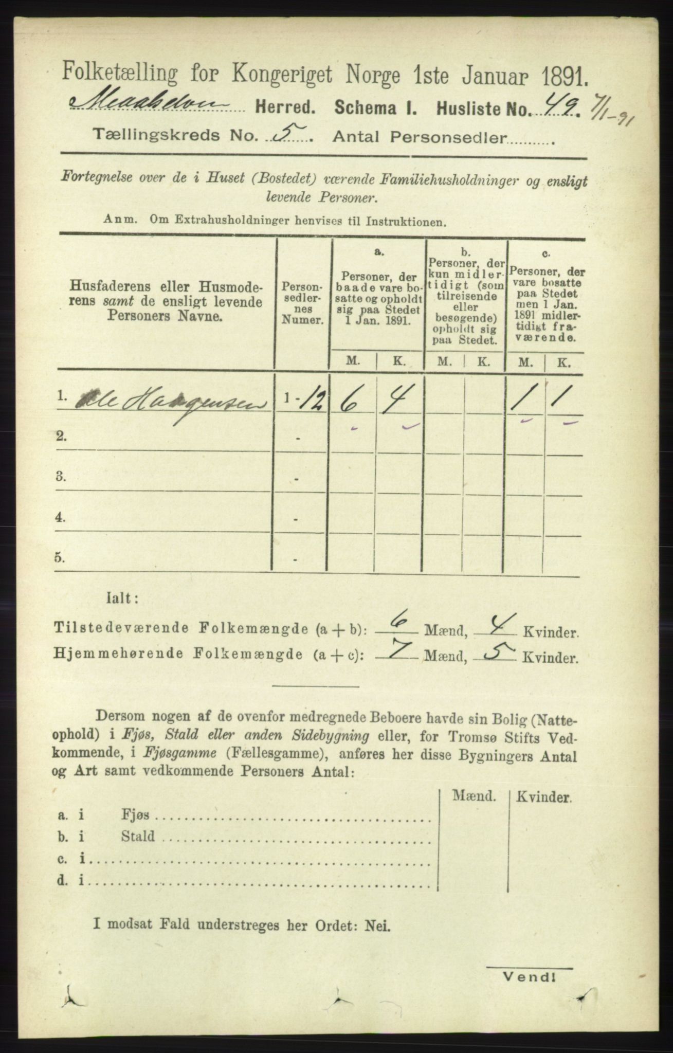 RA, 1891 census for 1924 Målselv, 1891, p. 1598