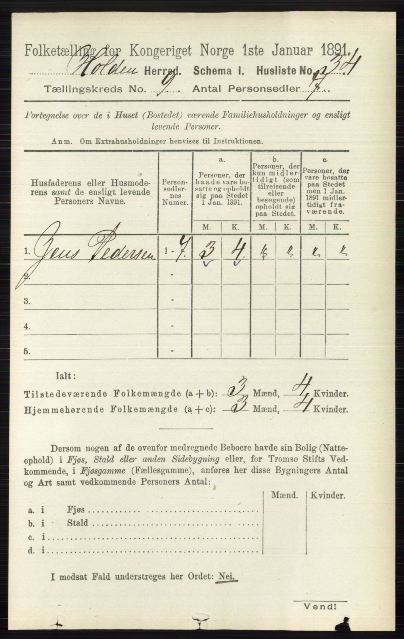 RA, 1891 census for 0819 Holla, 1891, p. 4081