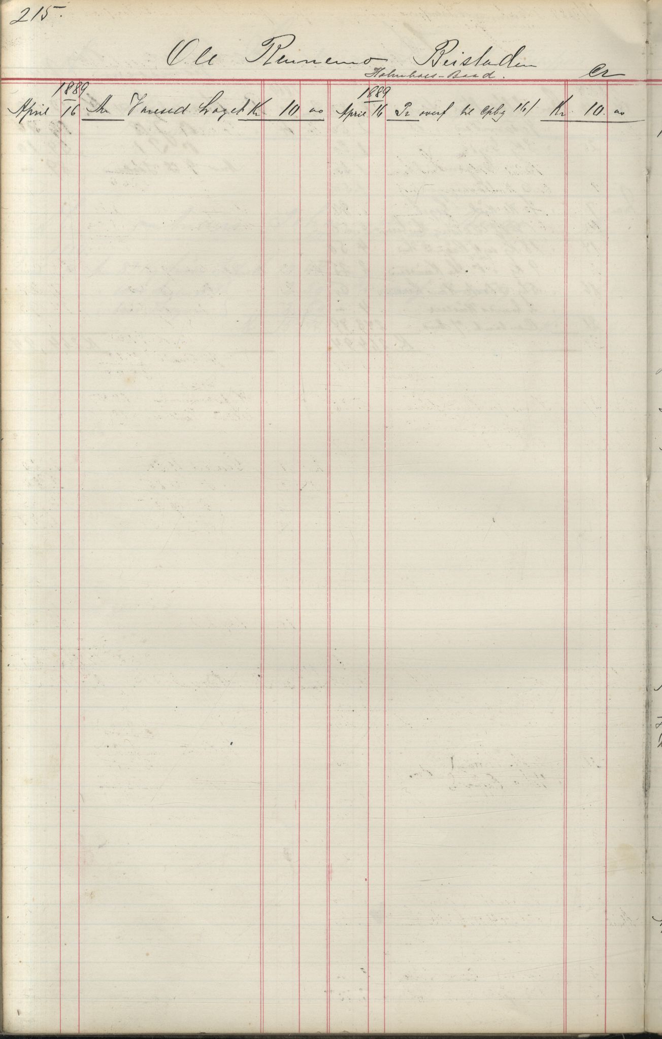 Brodtkorb handel A/S, VAMU/A-0001/F/Fa/L0004/0001: Kompanibøker. Utensogns / Compagnibog for Udensogns Fiskere No 15. Fra A - H, 1882-1895, p. 215