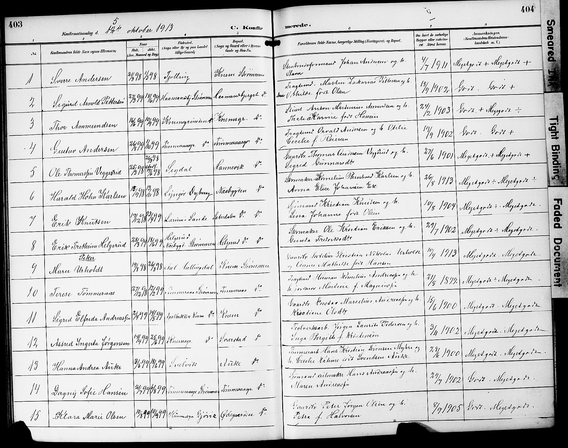 Strømm kirkebøker, SAKO/A-322/G/Ga/L0004: Parish register (copy) no. I 4, 1897-1927, p. 403-404