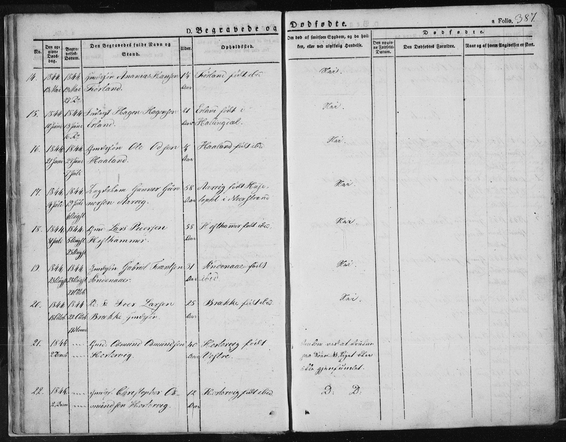 Tysvær sokneprestkontor, AV/SAST-A -101864/H/Ha/Haa/L0001: Parish register (official) no. A 1.2, 1831-1856, p. 387