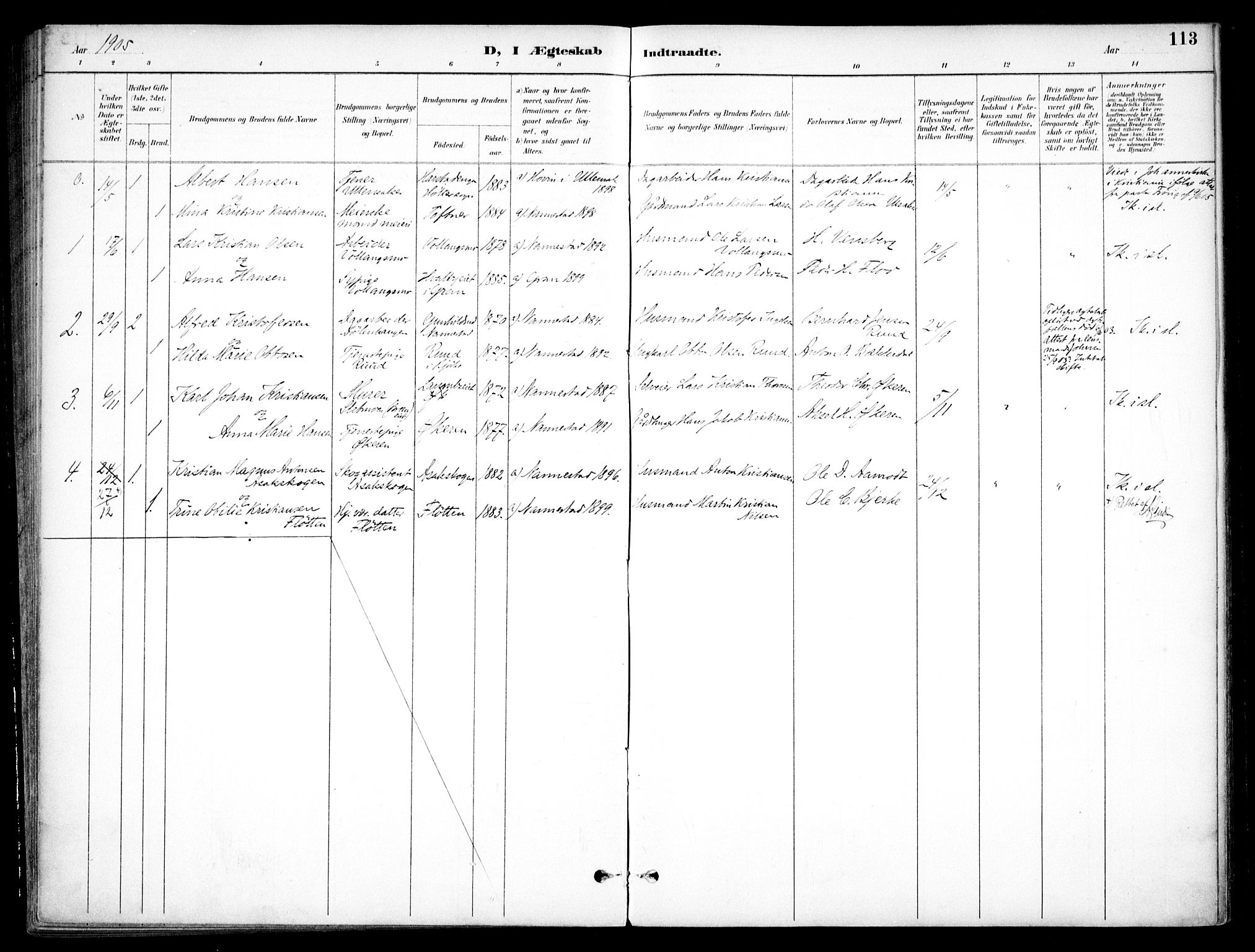 Nannestad prestekontor Kirkebøker, SAO/A-10414a/F/Fc/L0002: Parish register (official) no. III 2, 1893-1907, p. 113