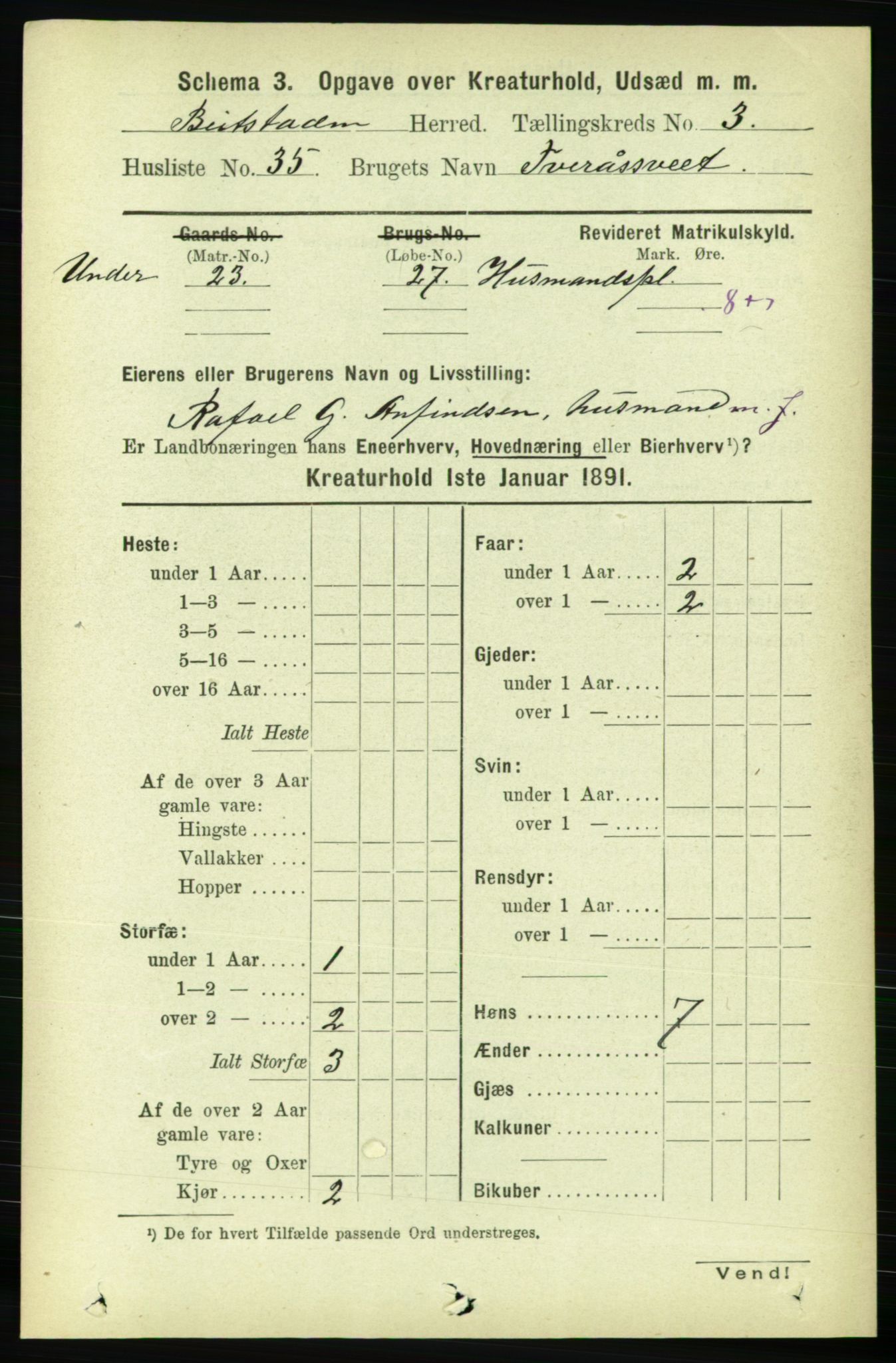 RA, 1891 census for 1727 Beitstad, 1891, p. 5787