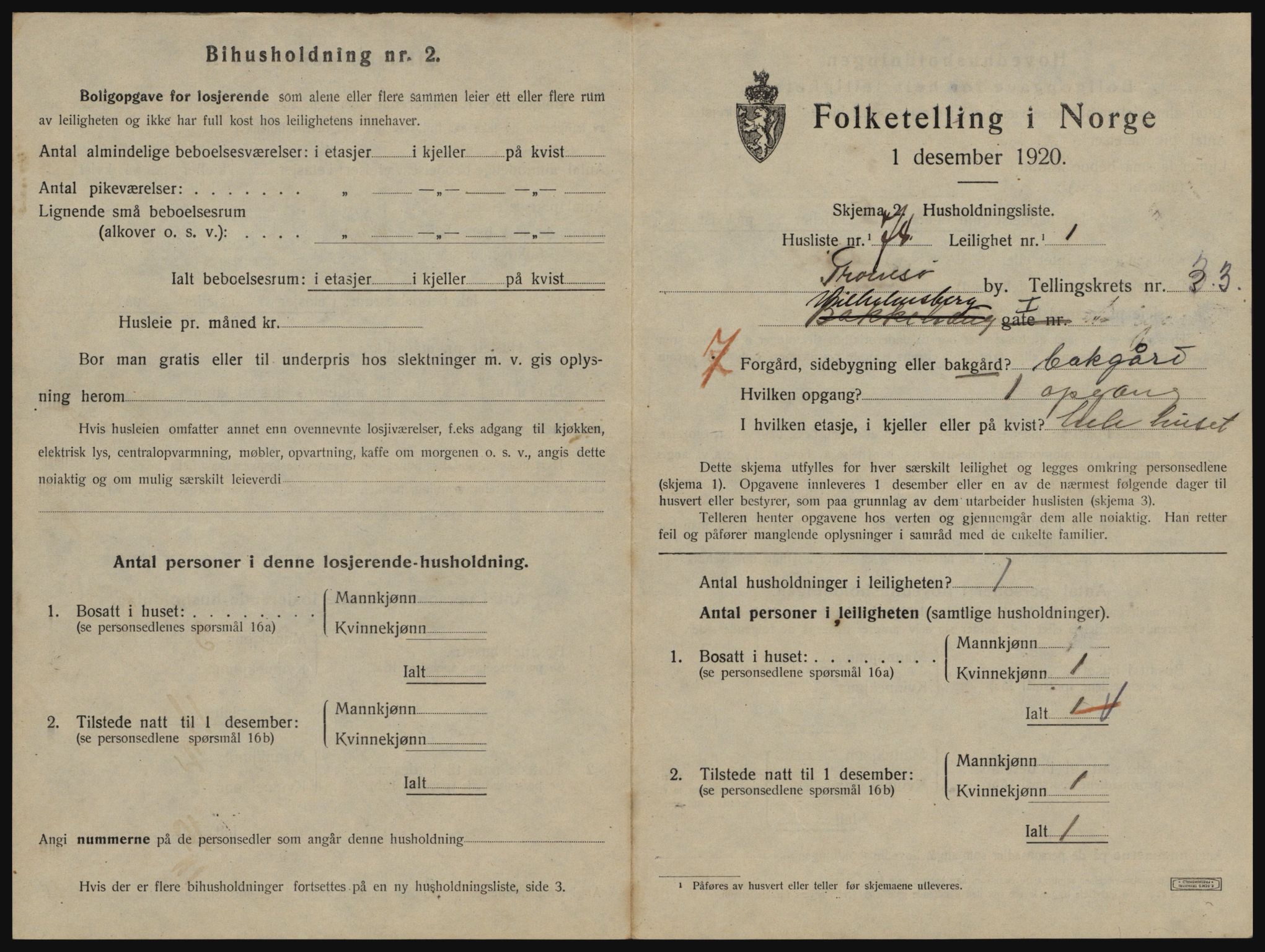 SATØ, 1920 census for Tromsø, 1920, p. 3347