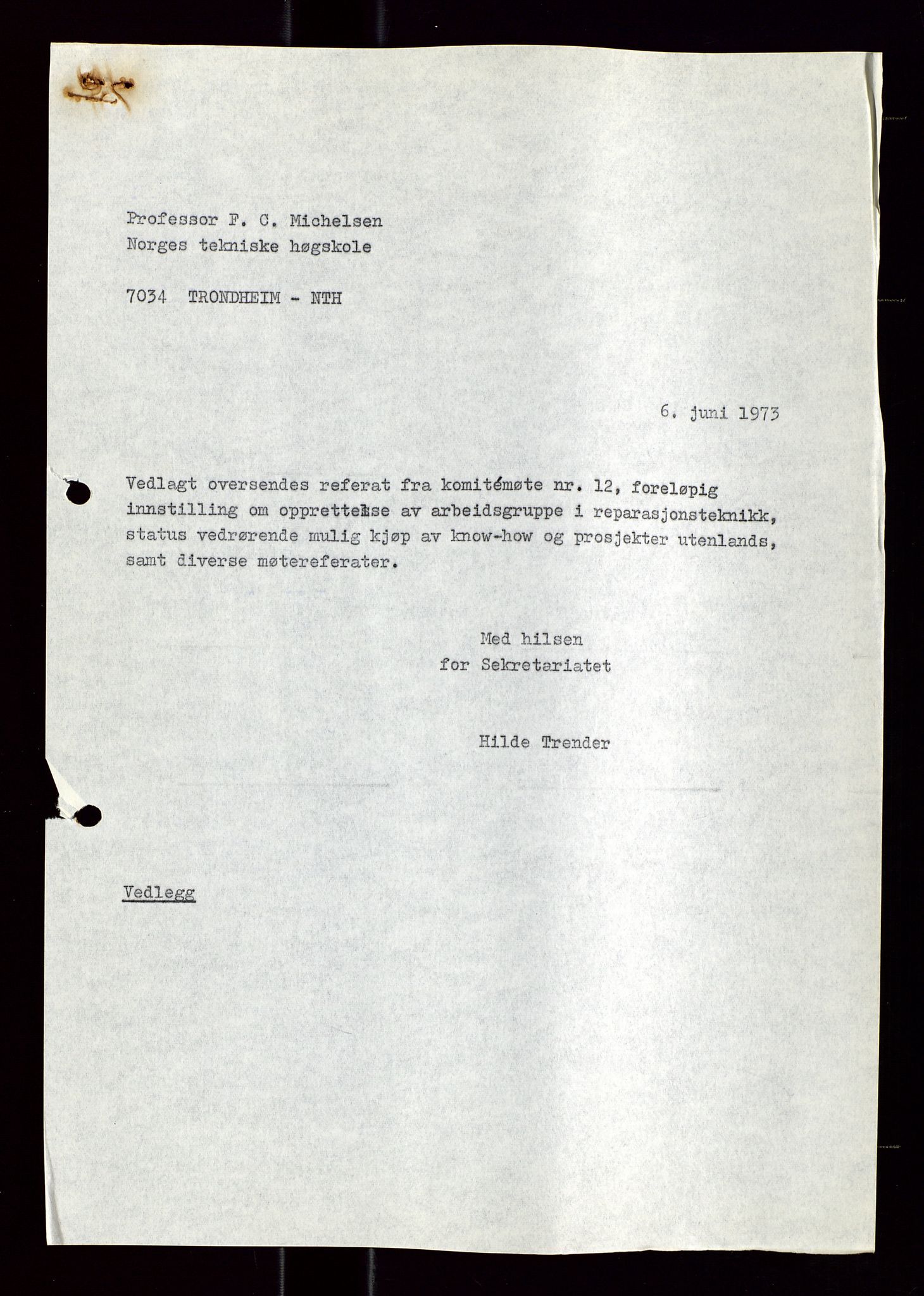 Industridepartementet, Oljekontoret, AV/SAST-A-101348/Di/L0004: DWP, møter, komite`møter, 761 forskning/teknologi, 1972-1975, p. 111