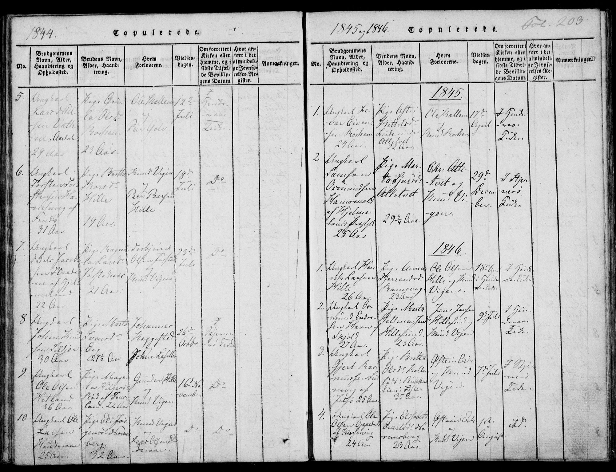 Nedstrand sokneprestkontor, AV/SAST-A-101841/01/IV: Parish register (official) no. A 7, 1816-1870, p. 203