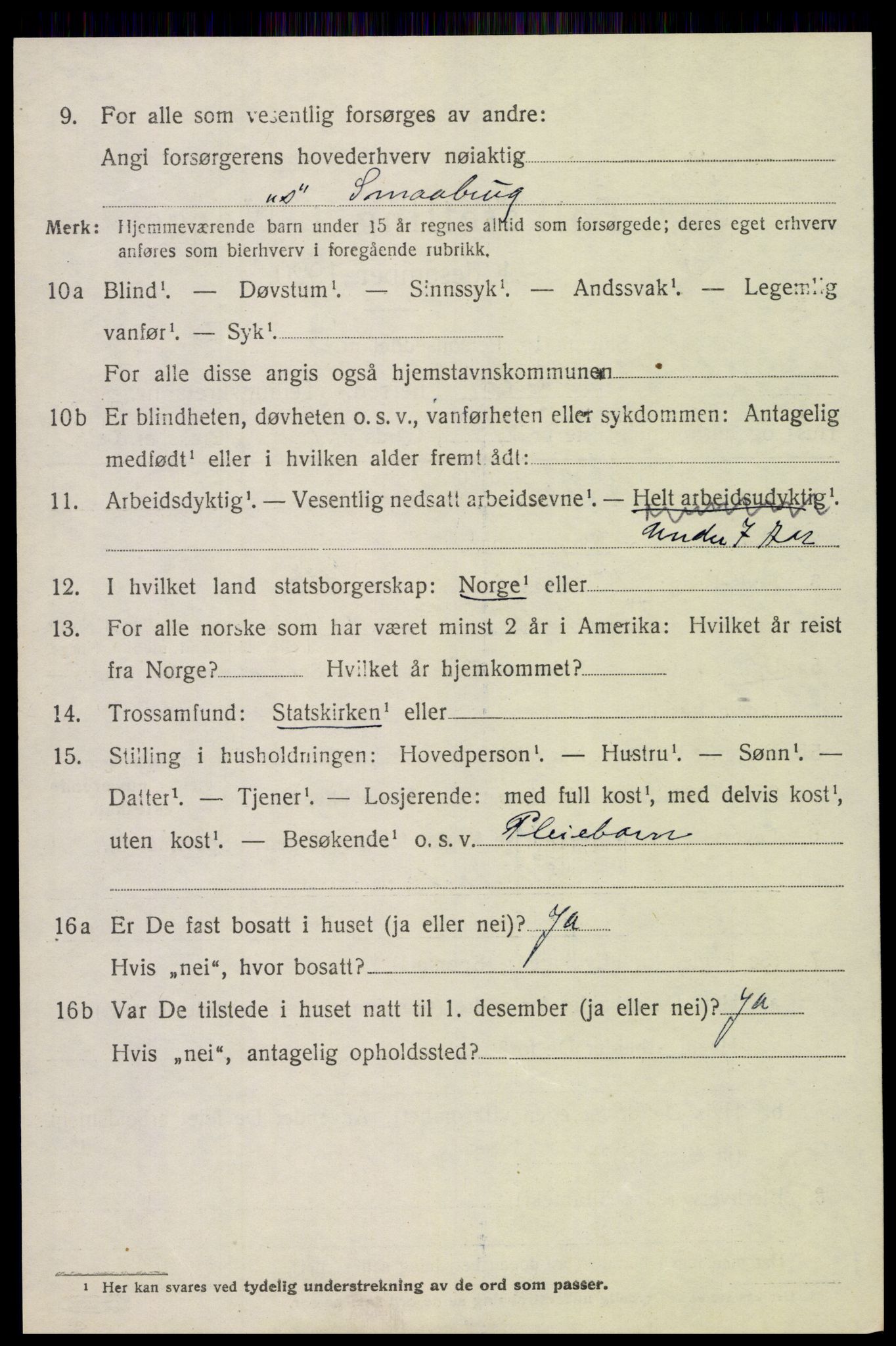 SAH, 1920 census for Vardal, 1920, p. 2440