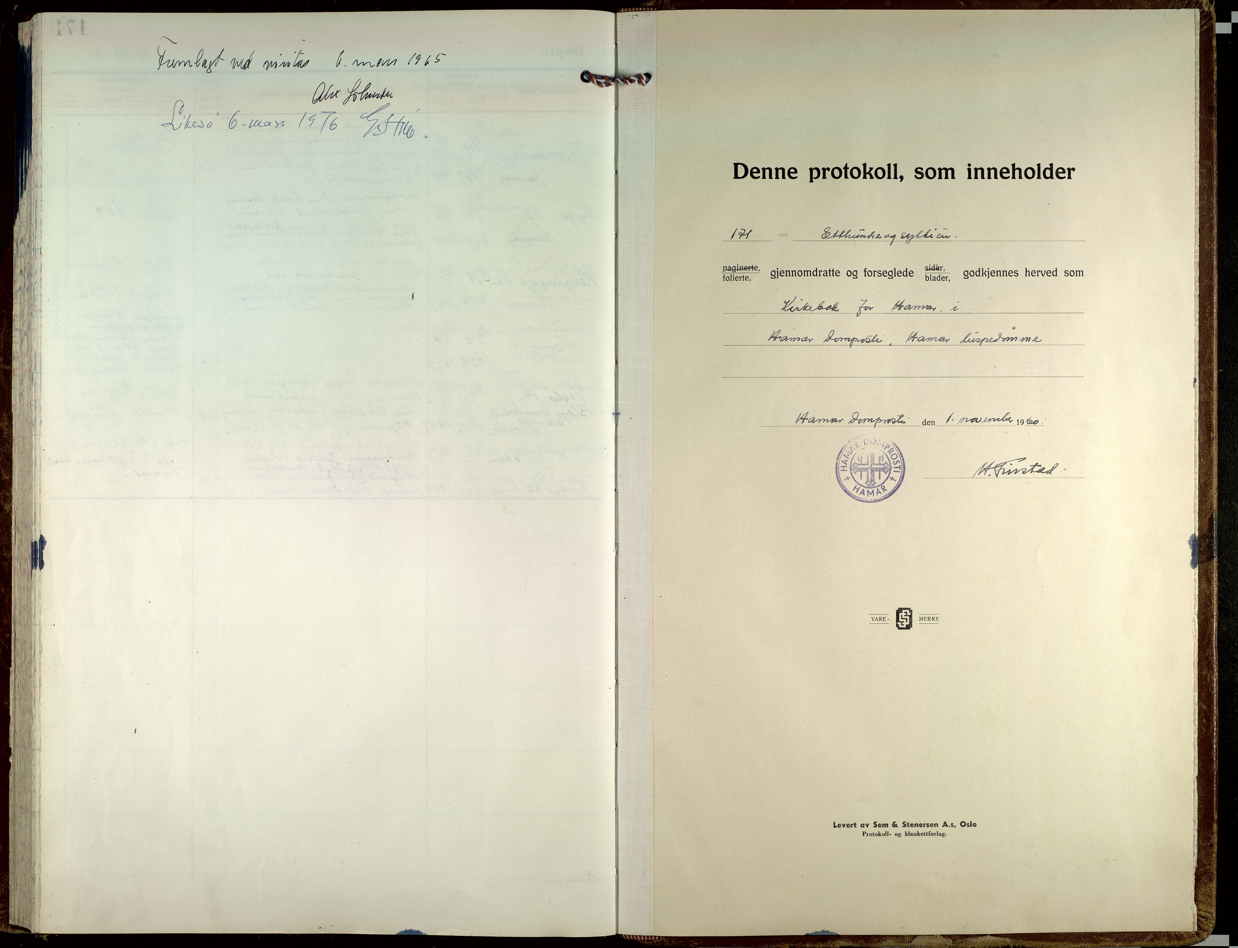Hamar prestekontor, SAH/DOMPH-002/H/Ha/Haa/L0013: Parish register (official) no. 13, 1960-1968