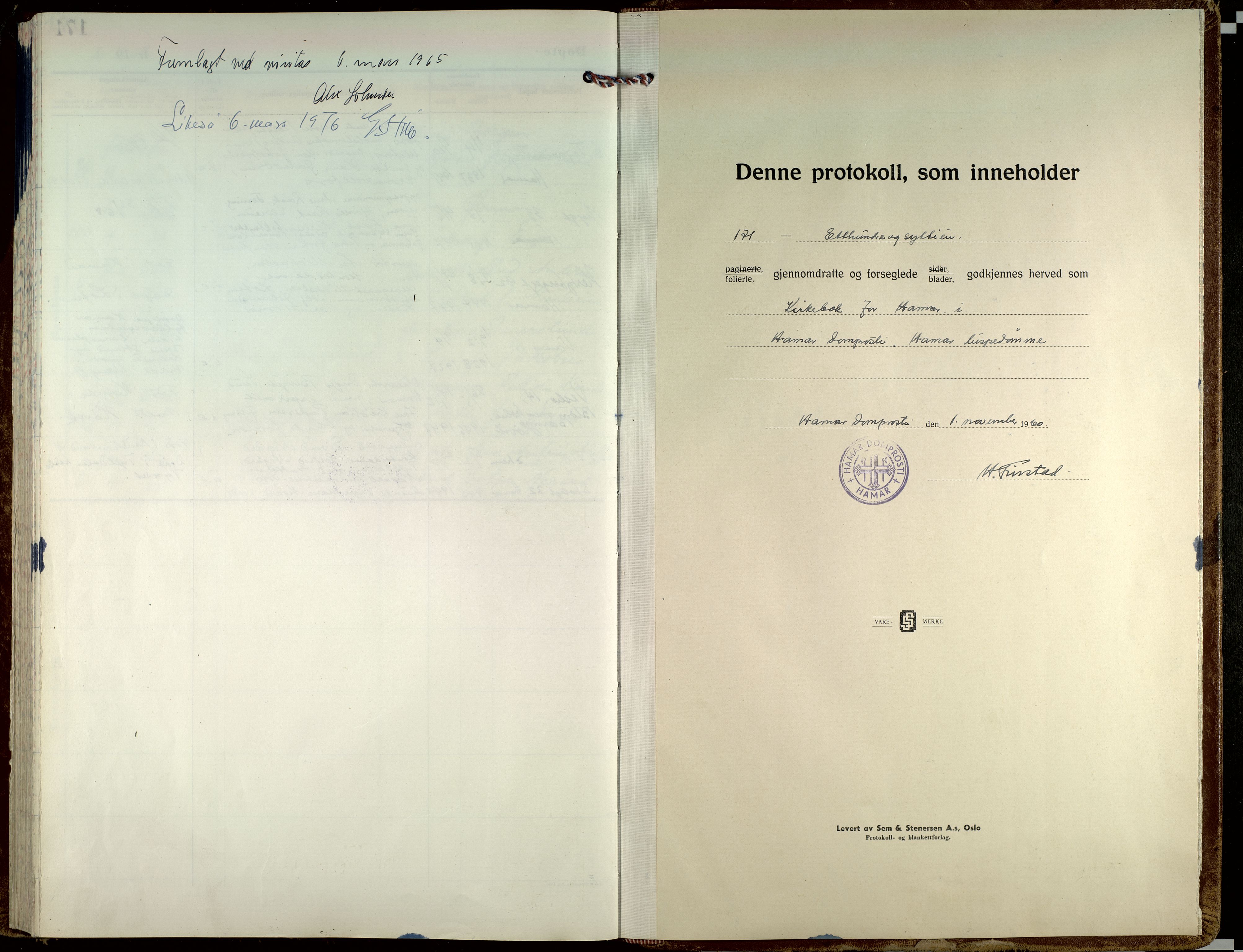 Hamar prestekontor, AV/SAH-DOMPH-002/H/Ha/Haa/L0013: Parish register (official) no. 13, 1960-1968